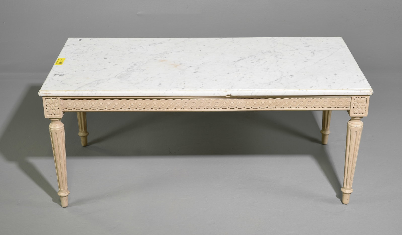Louis XVI Style White Marble Top Coffee Table (1 of 4)