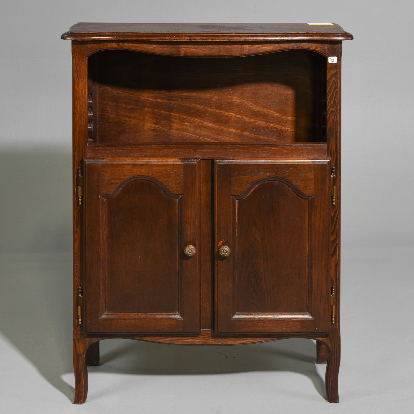 Louis XV Style Oak Cabinet with Niche: French Louis XV Style Oak Cabinet with Niche - 39.5 in tall x 29.75 x 10