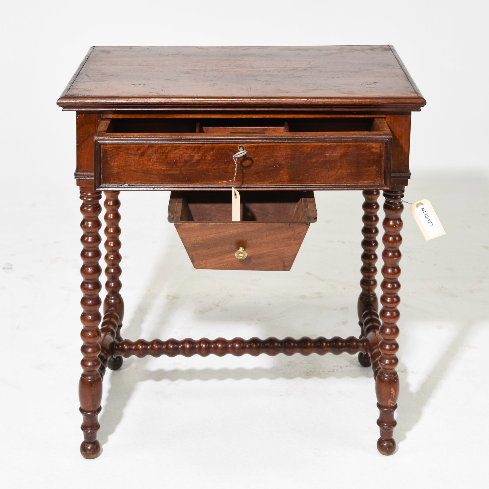 French Turned Bobbin Turned Sewing Table - 2
