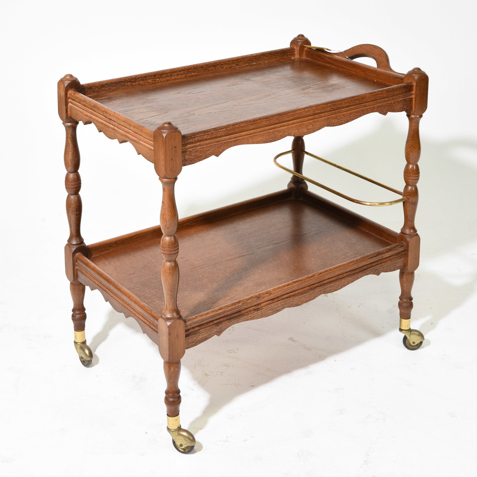 French Oak Two Tier Trolley / Cart (1 of 4)