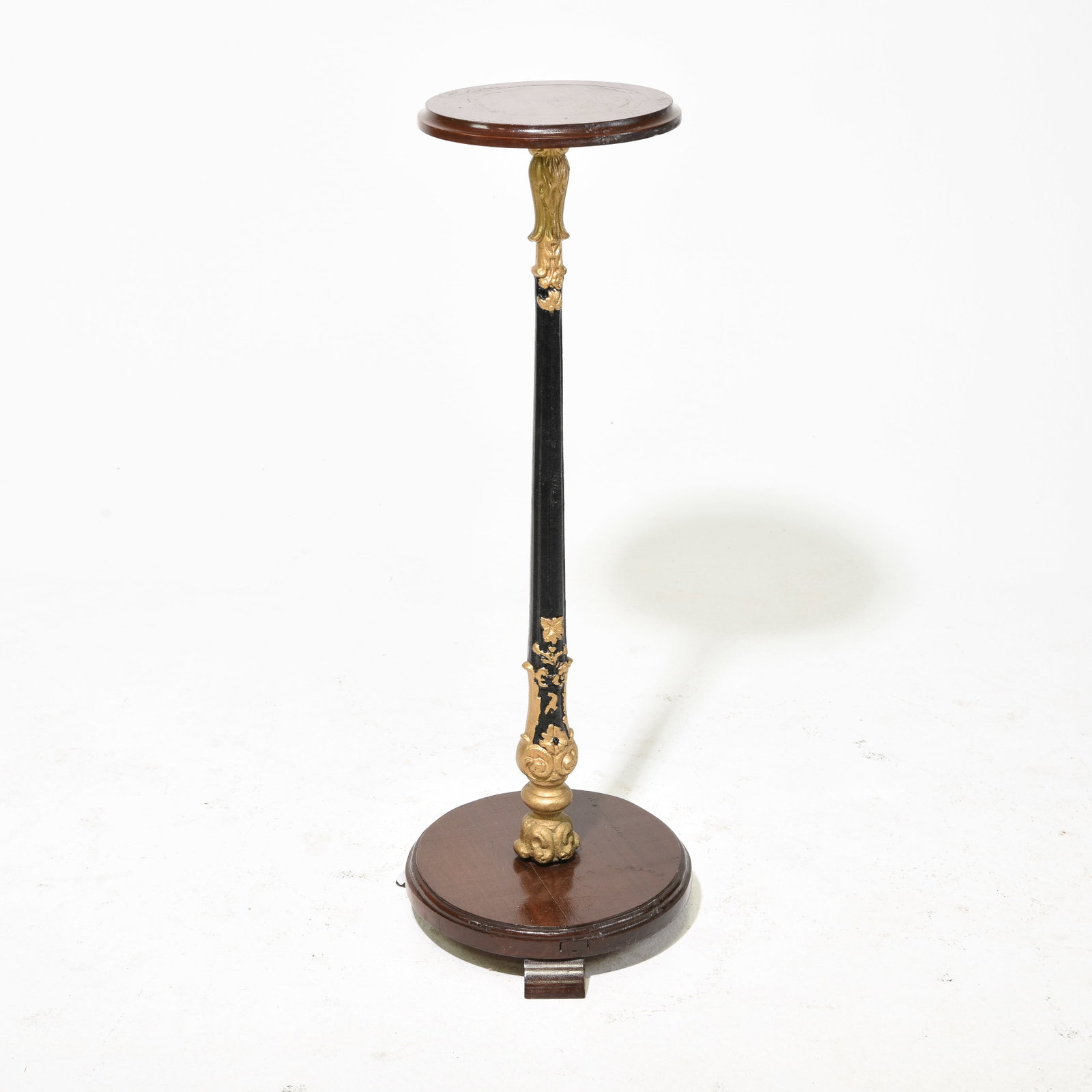 British Mahogany Plant Stand / Pedestal: British Mahogany & Iron Plant Stand / Pedestal - 36.5 in tall x 13 x 13