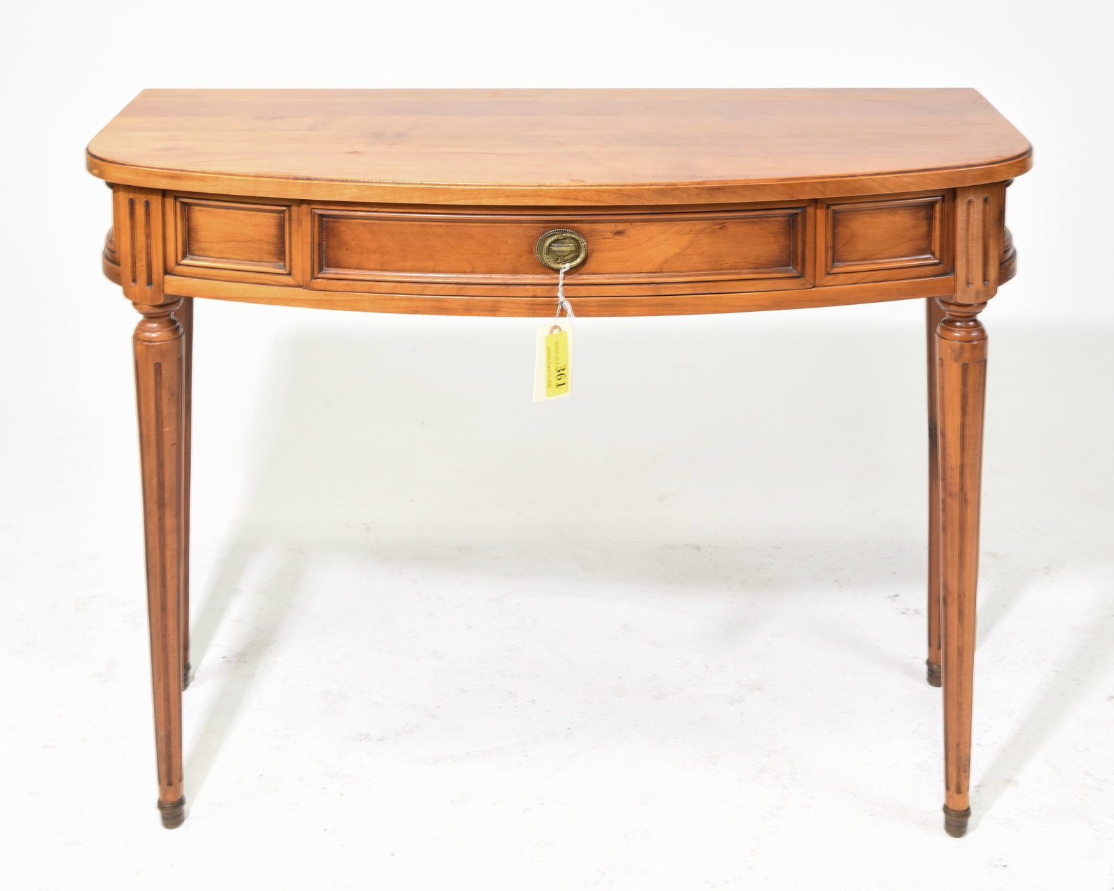 Louis XVI Style Cherry Hall Table with Drawer: French Louis XVI Style Cherry Hall Table with Drawer - 30.5 in tall x 39.25 x 16.75