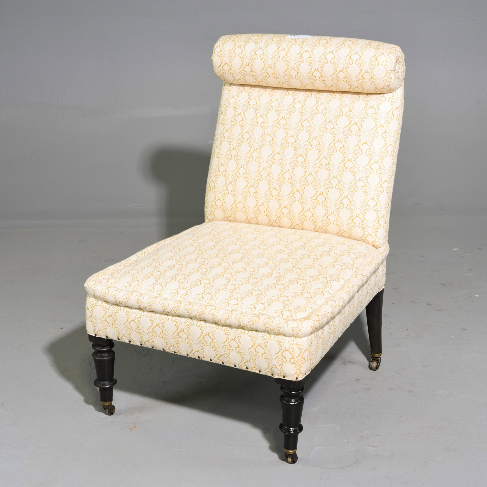 Napoleon III Style Upholstered Chair: Napoleon III Style Upholstered Chair - 33 in tall x 24 x 25 with a seat height of 13.5 inches