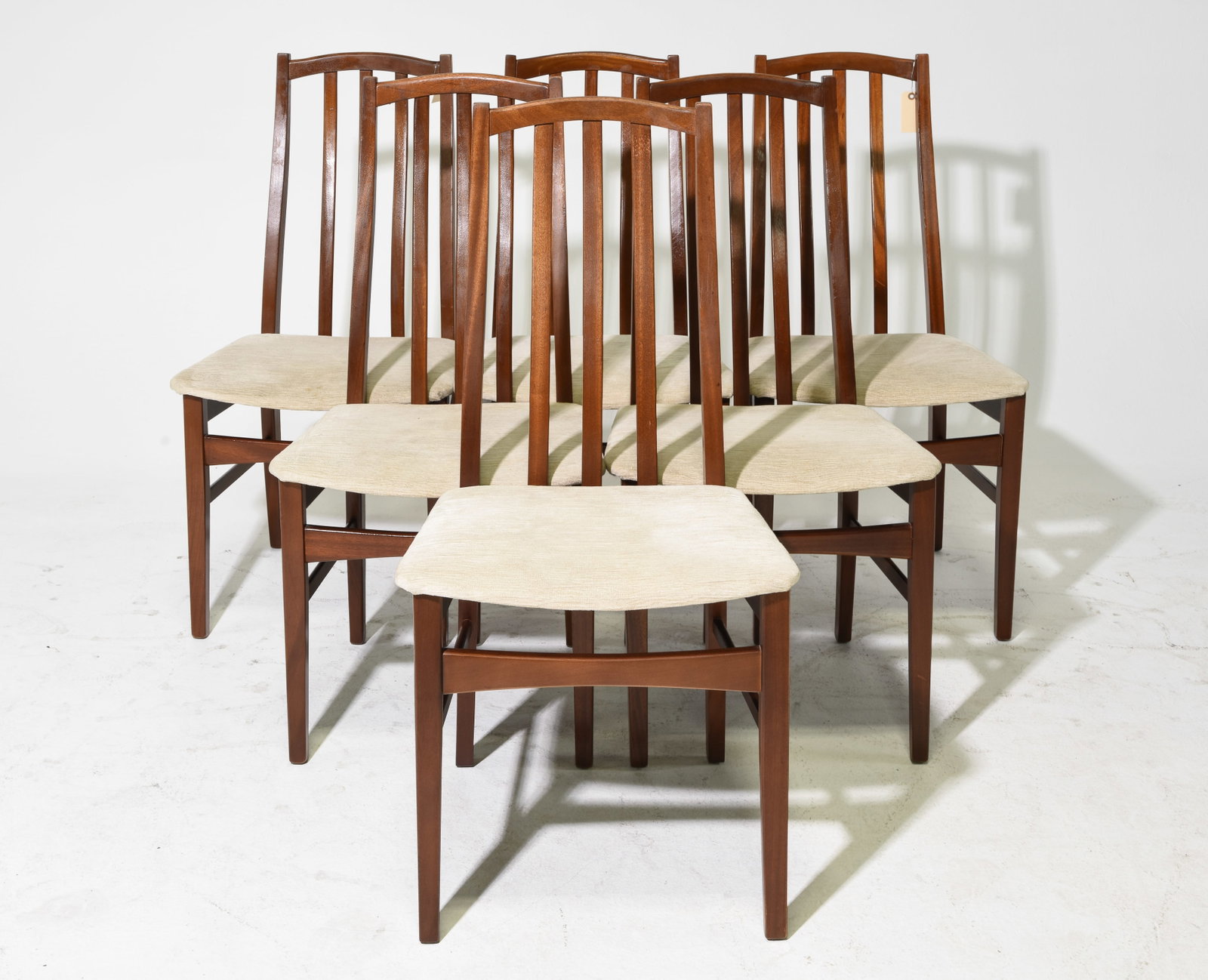 Set Of 6 Mid Century Modern Dining Chairs: Set Of 6 Danish Modern Style Dining Chairs - 38.75 in tall x 19.5 x 20, seat height is 17.5 in