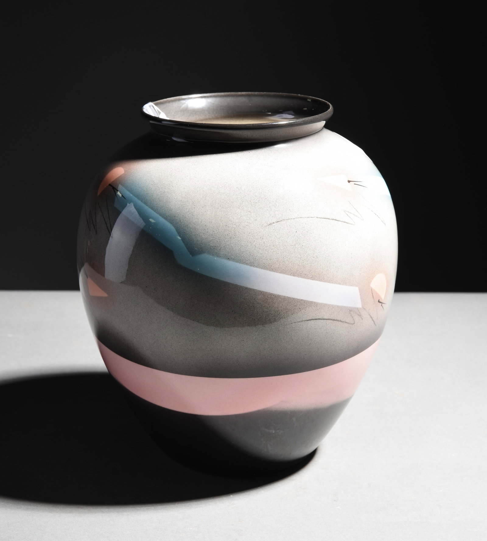 Post Modern Art Ceramic Vase By Judith Stiles 1980's (1 of 4)