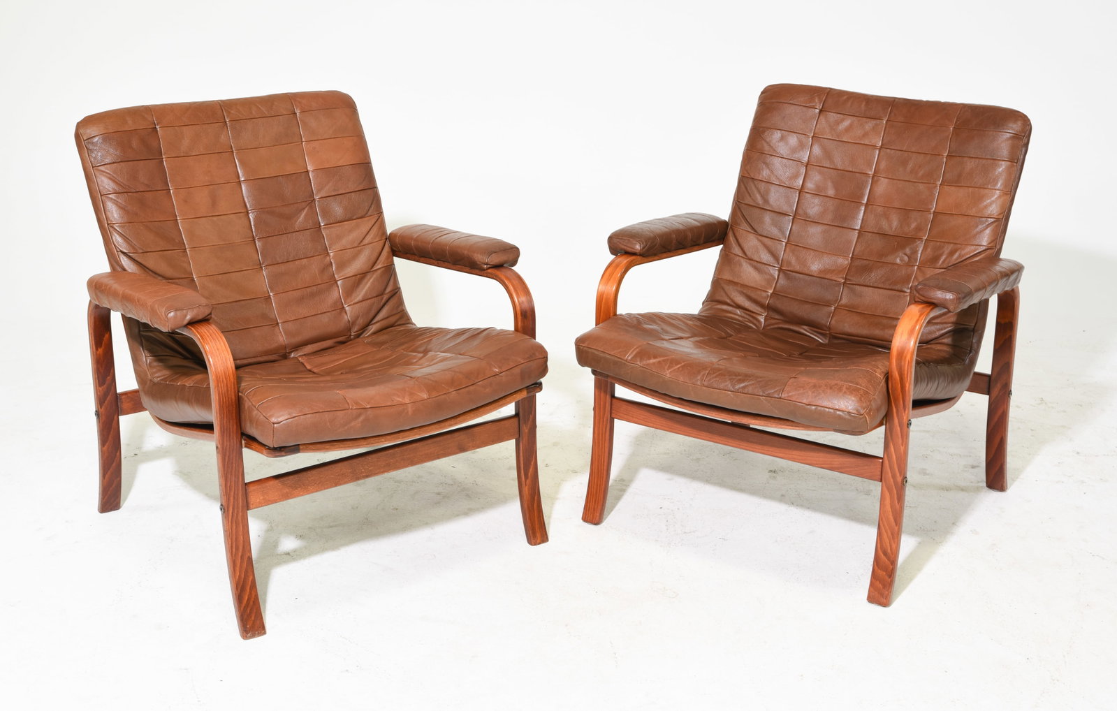 2 Mid Century Bentwood Lounge Chairs - Gote Mobler: 2 Danish Mid Century Modern Bentwood Lounge Chairs - Gote Mobler - 31 in tall x 31 x 28, seat height is 15 in