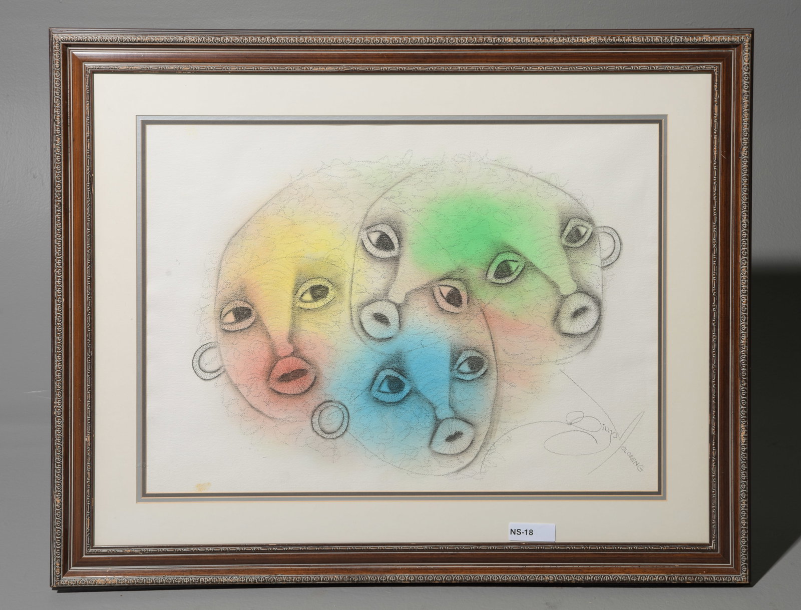 Billy Molokeng South African Modernist Figural Pastel (1 of 4)
