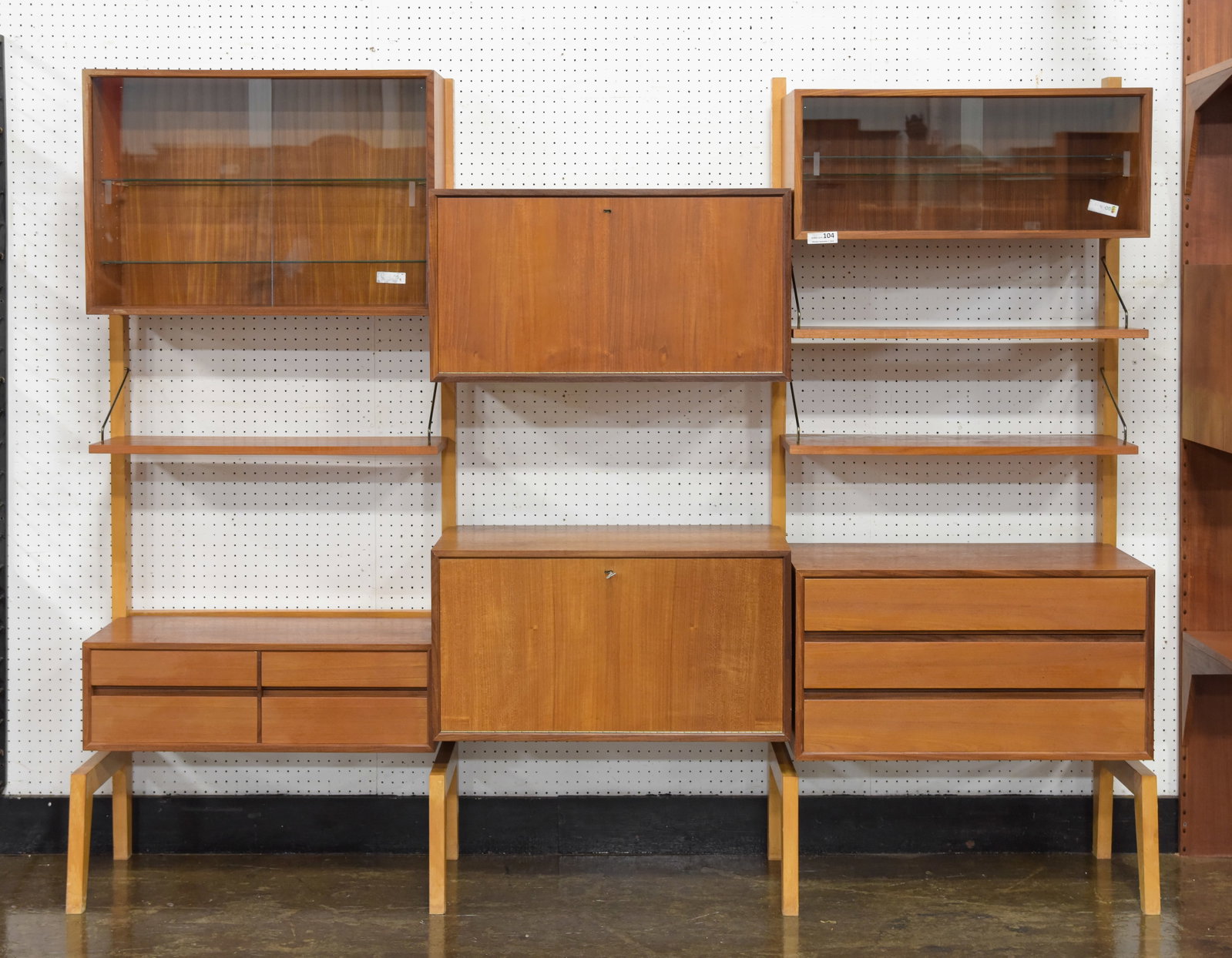 Attr. Poul Cadovius Royal System Freestanding 3-Bay Teak Wall Unit (1 of 4)