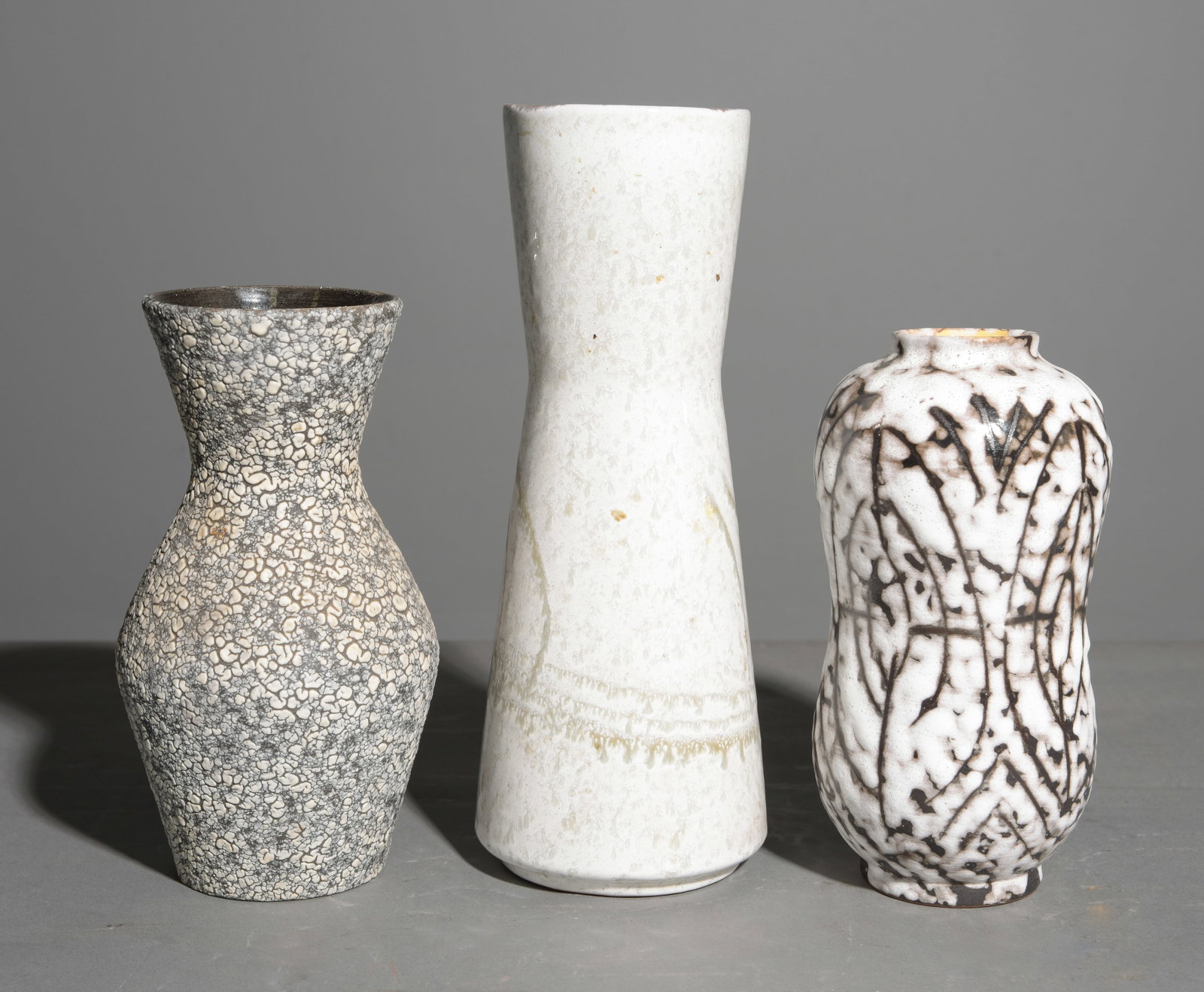 3 Vintage West German & Hungarian Vases: 3 Vintage West German & Hungarian Vases - 10.75 in tall x 4.25 inch diameter