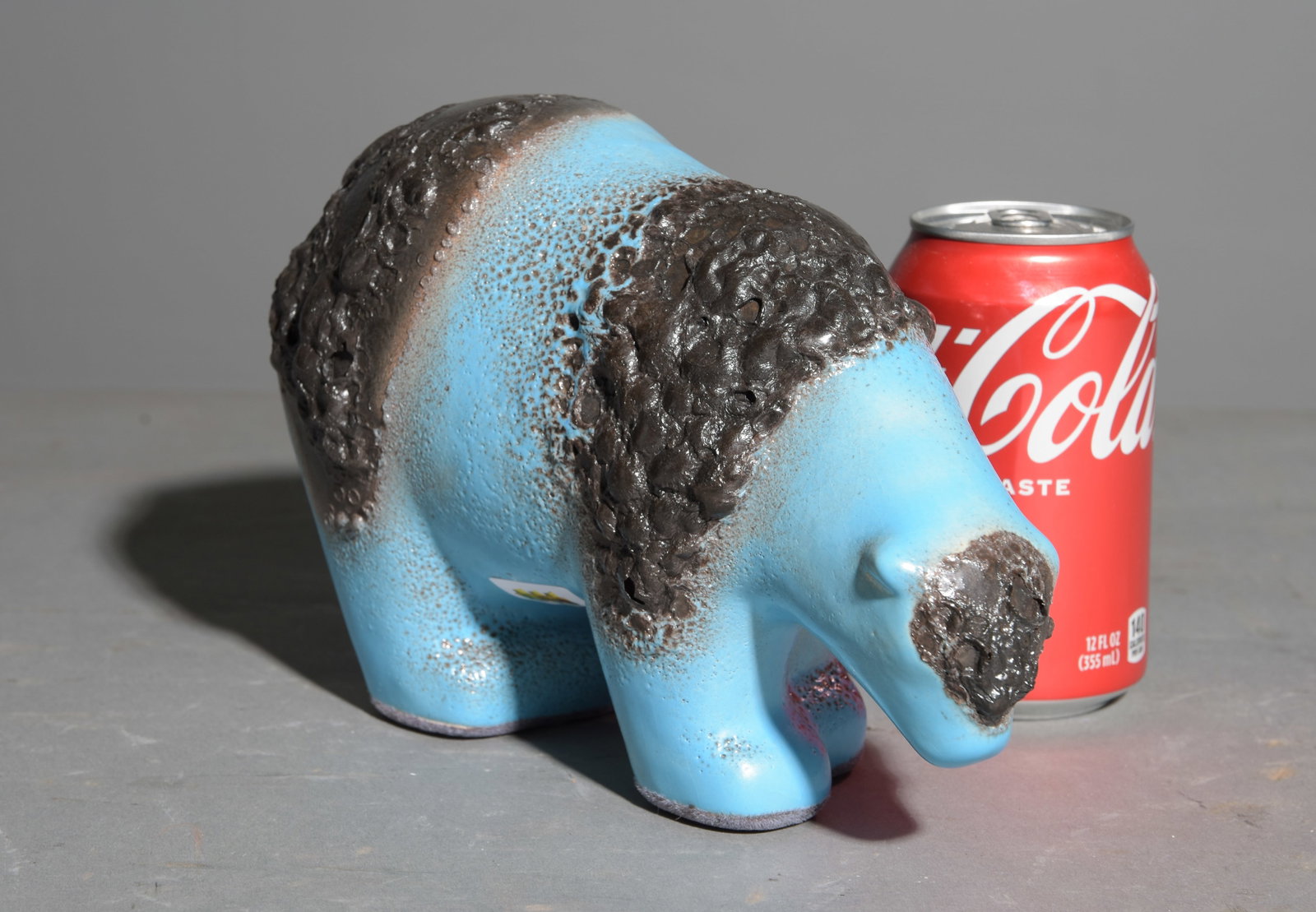 Otto Keramik Ceramic Polar Bear: Otto Keramik Ceramic Polar Bear - This features a striking turquoise-blue gloss finish contrasted with textured bubbling "Fat Lava" finish. These highly collectable German figures were originally desi