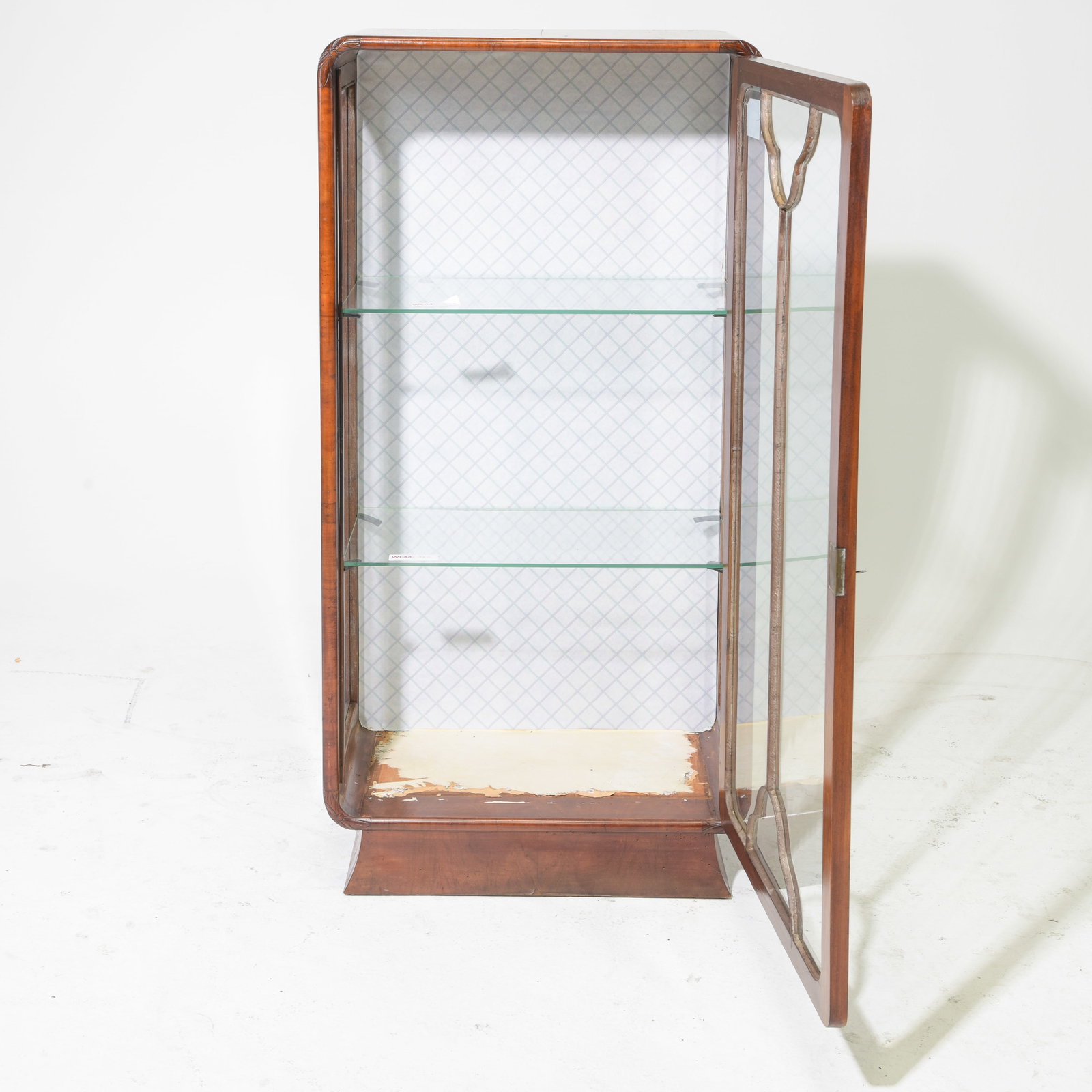 Art Deco Walnut Single Door Vitrine Cabinet - 2