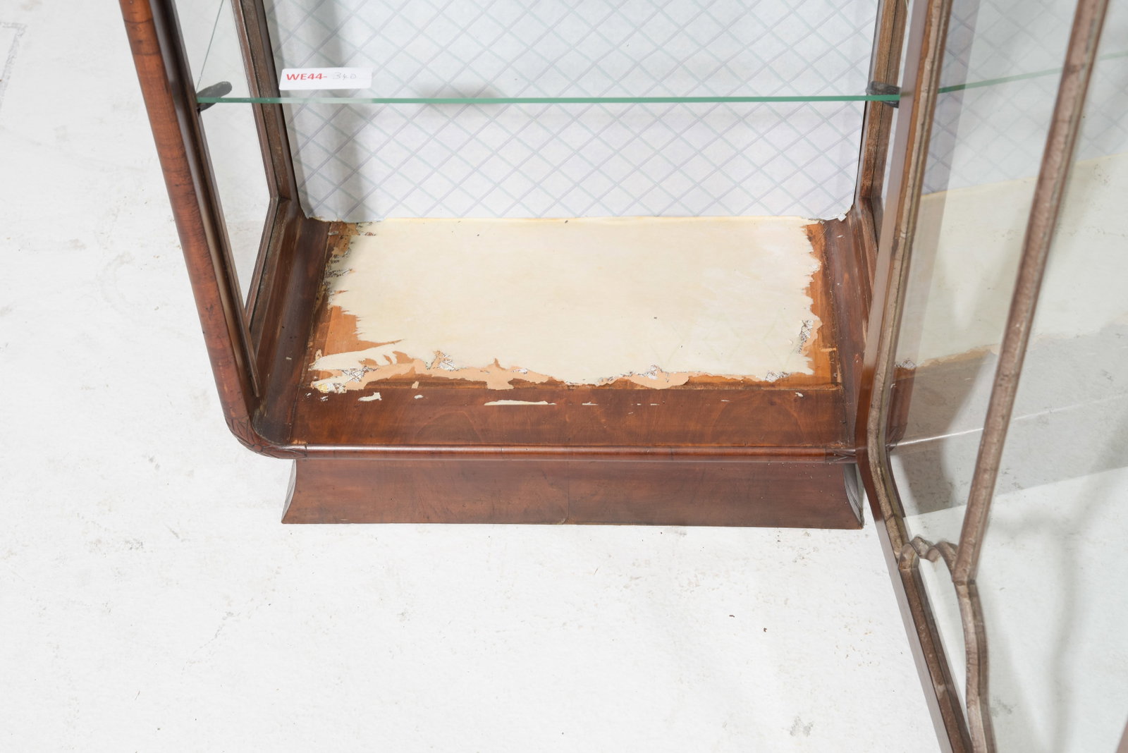 Art Deco Walnut Single Door Vitrine Cabinet - 3