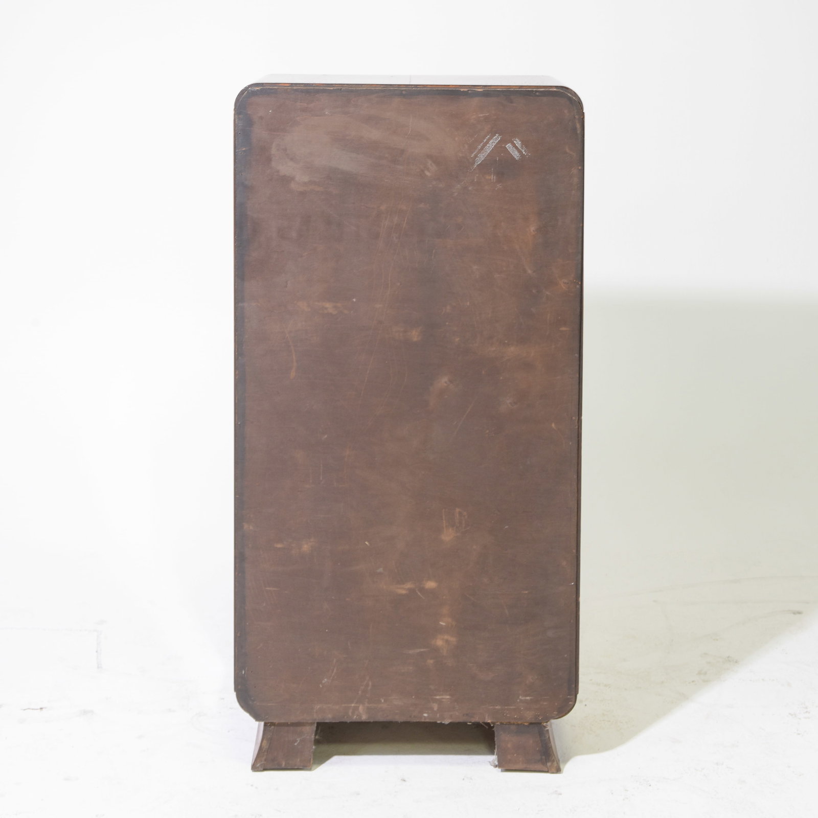 Art Deco Walnut Single Door Vitrine Cabinet - 8