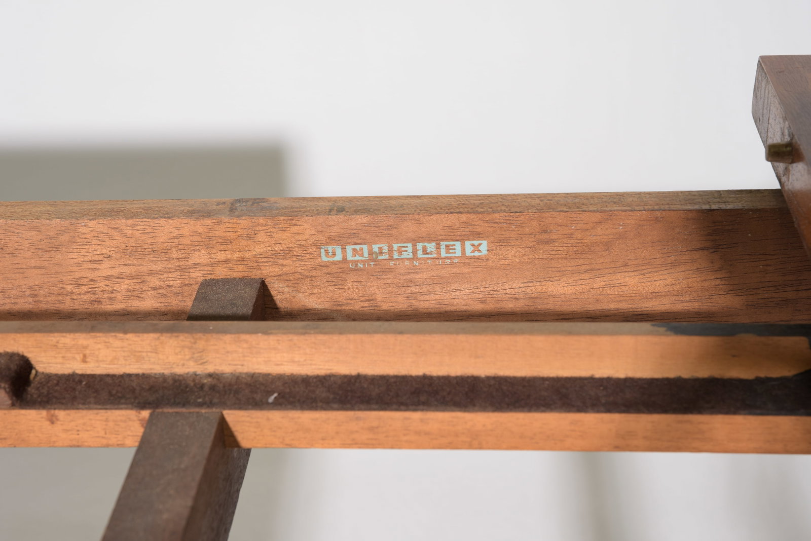Mid Century Modern Walnut Table with Insertable Leaf - Uniflex - 2