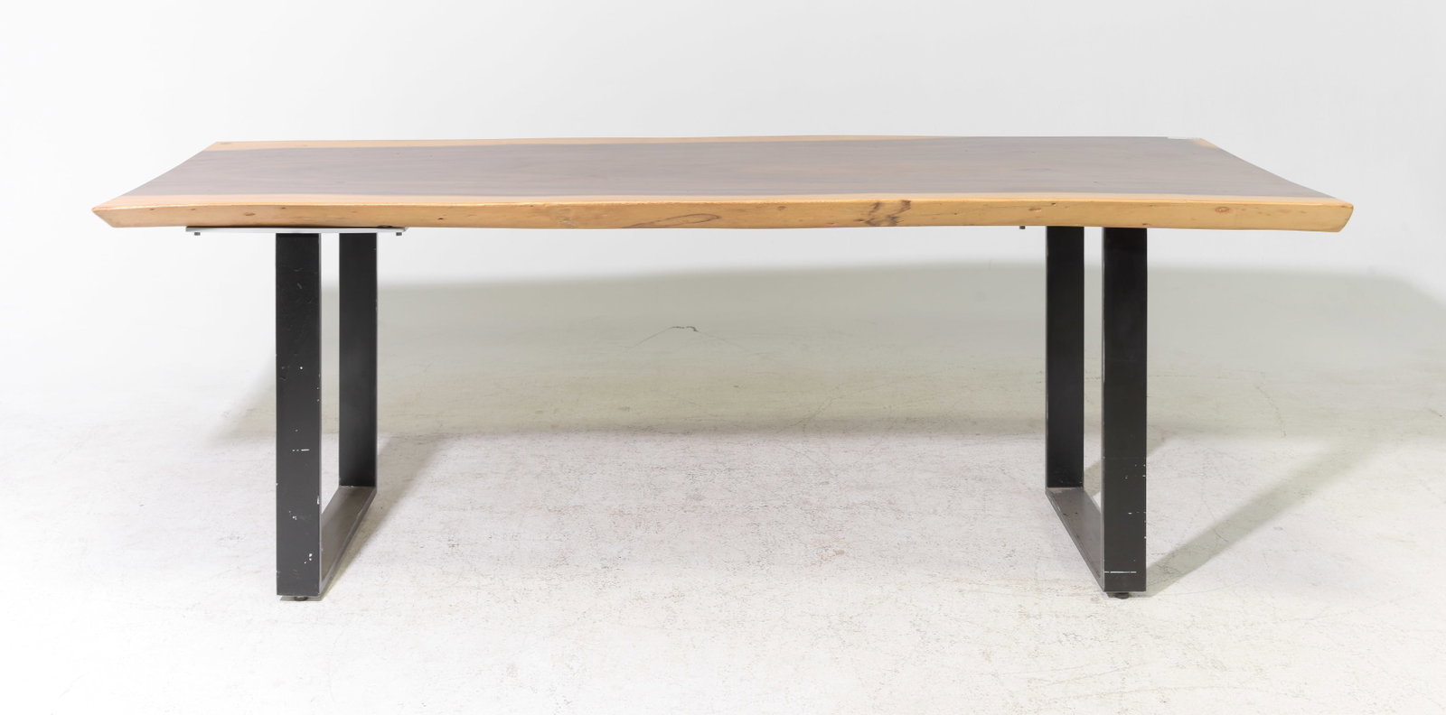 Live Edge Metal Base Dining Table: Live Edge Metal Base Dining Table - 30.5 in tall x 85 x 36, Floor to under is 28 inches