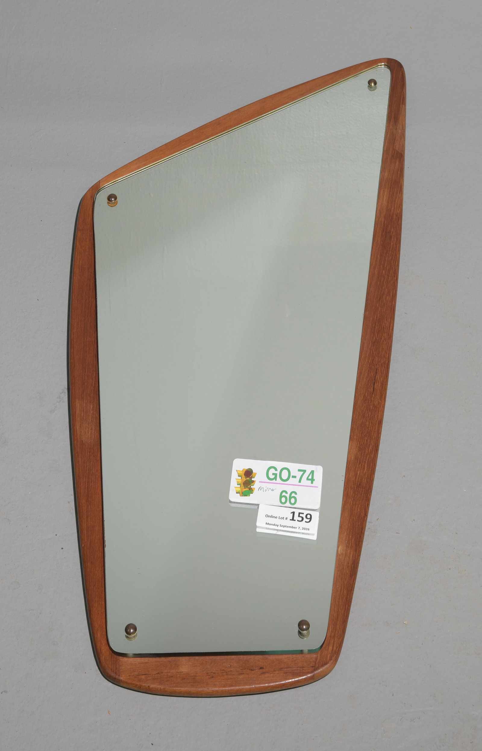 Mid Century Modern Mirror on Teak Board #1: Mid Century Modern Mirror on Teak Board - 34 in tall x 16.5 x 1