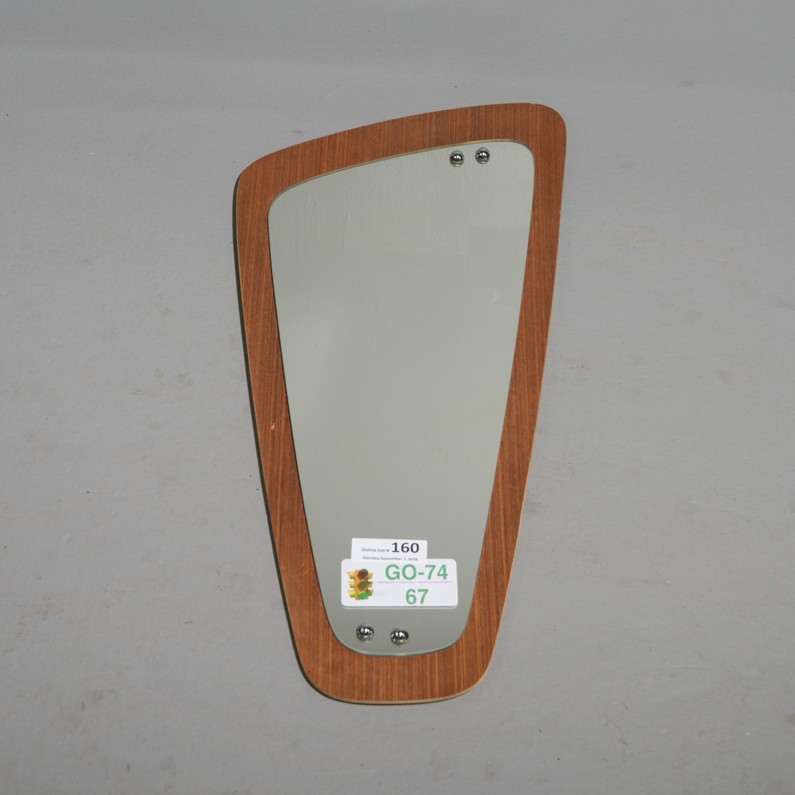 Mid Century Modern Mirror on Teak Board #2 (1 of 3)