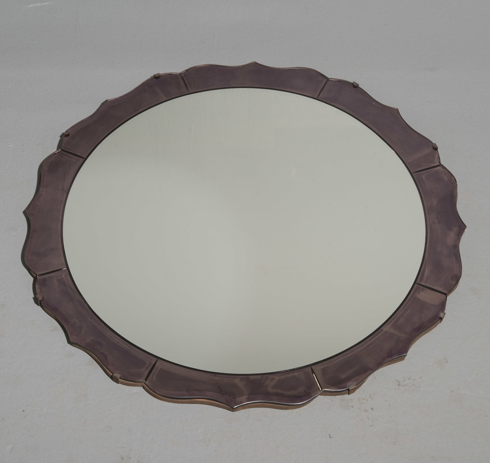 Italian Style Circular Beveled Mirror with Scalloped Edge (1 of 3)