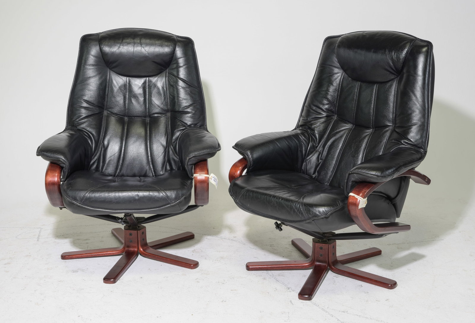 Pair Of Danish Black Leather " Hukla Style " Arm Chairs (1 of 6)