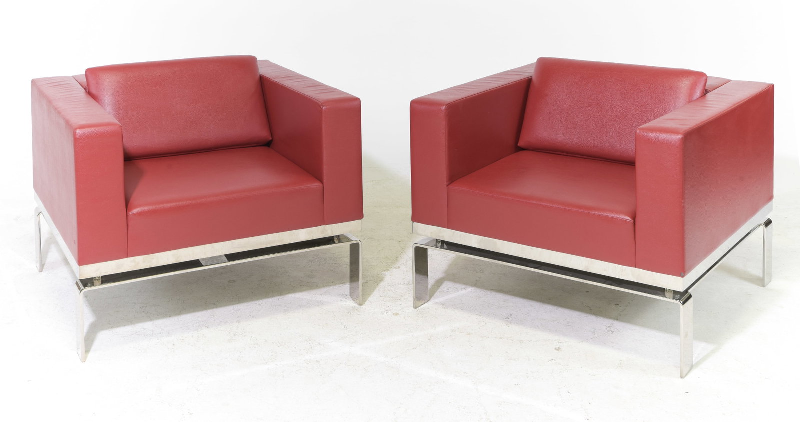 Martin Brattrud Pair of Low Back Lounge Chairs #2: Martin Brattrud Pair of Low Back Lounge Chairs - 28 in tall x 33.5 x 33.5 each with a seat height of 16 inches
