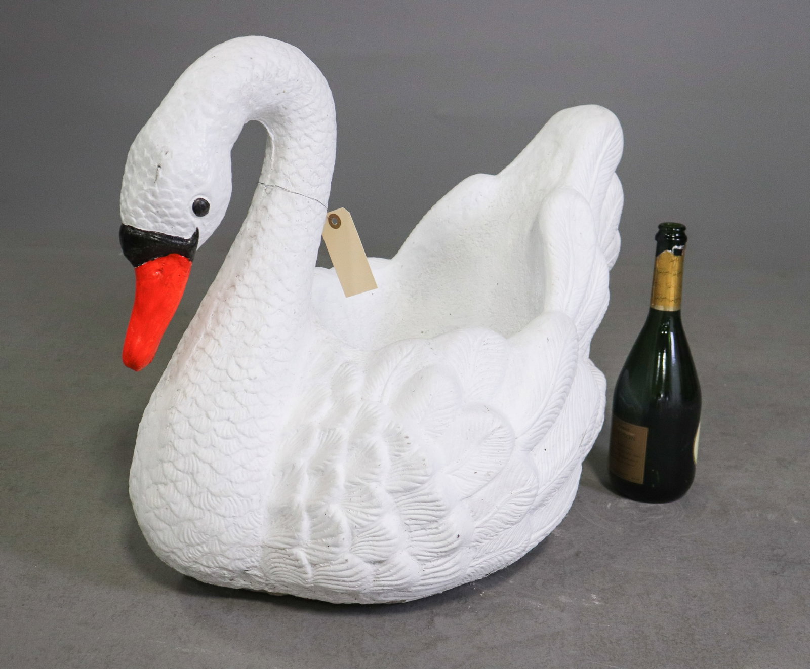 White Painted Stone Swan Planter #2 (1 of 4)