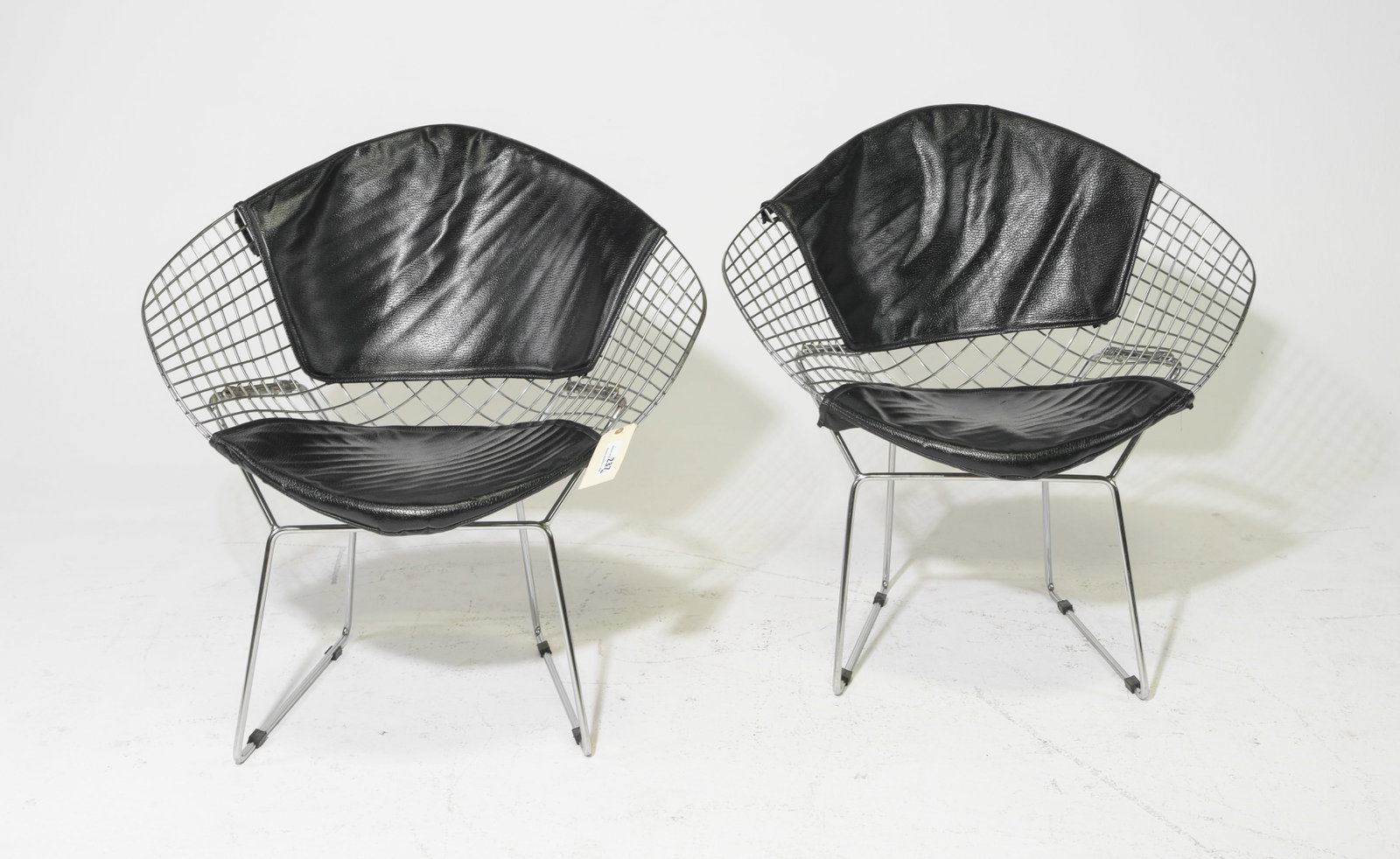 Bertoia Style Diamond Wire Pair of Lounge Chairs (1 of 4)