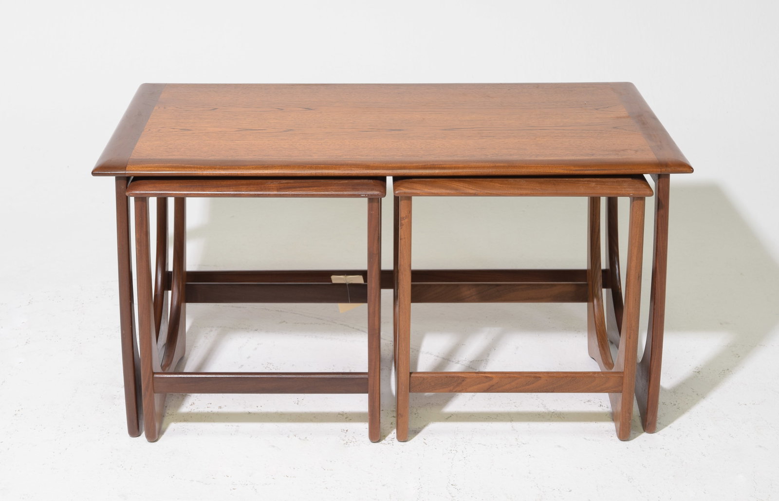 Mid Century Astro Nest / Coffee Table by G-Plan: This Danish Modern Style Teak nest is British and made by Mid Century Modern Furniture Maker G-Plan ( GPlan ) - 20 in tall x 39 x 19.75, small tables are 19 in tall x 17 x 18 each