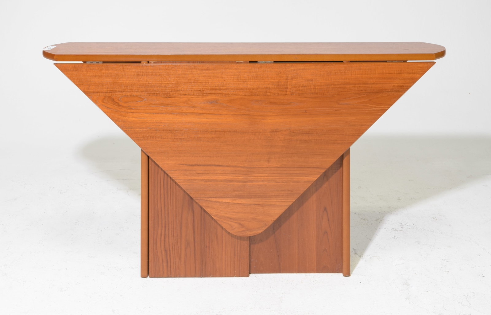 Mid Centuty Modern Sculptural Drop Leaf Table: Danish Modern Style Sculptural Drop Leaf Table - 29.25 in tall x 52 x 9.75, leaves are 22.25 in each