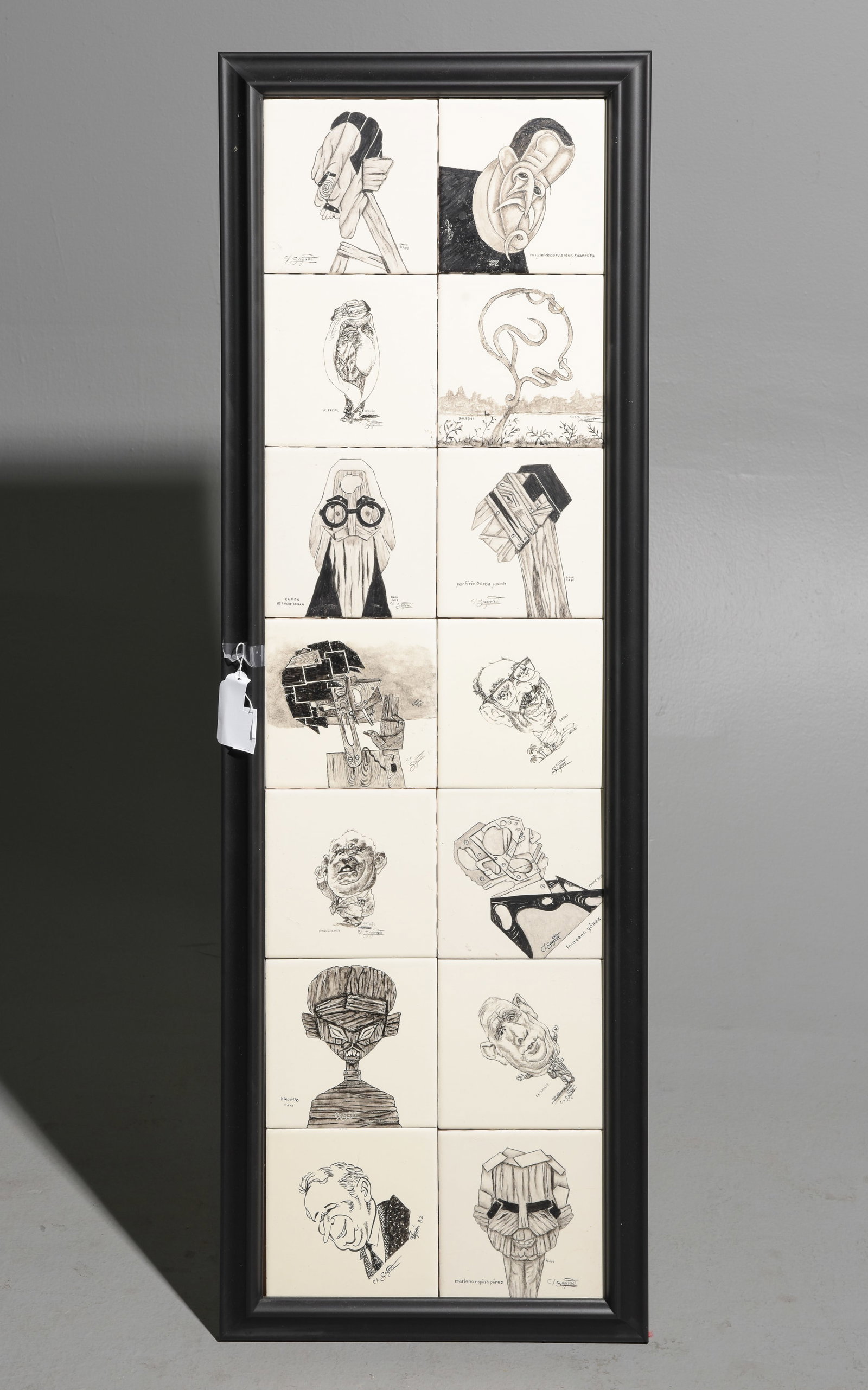 14 Framed Omar Rayo Maderismo Caricature Ceramic Tiles (1 of 6)