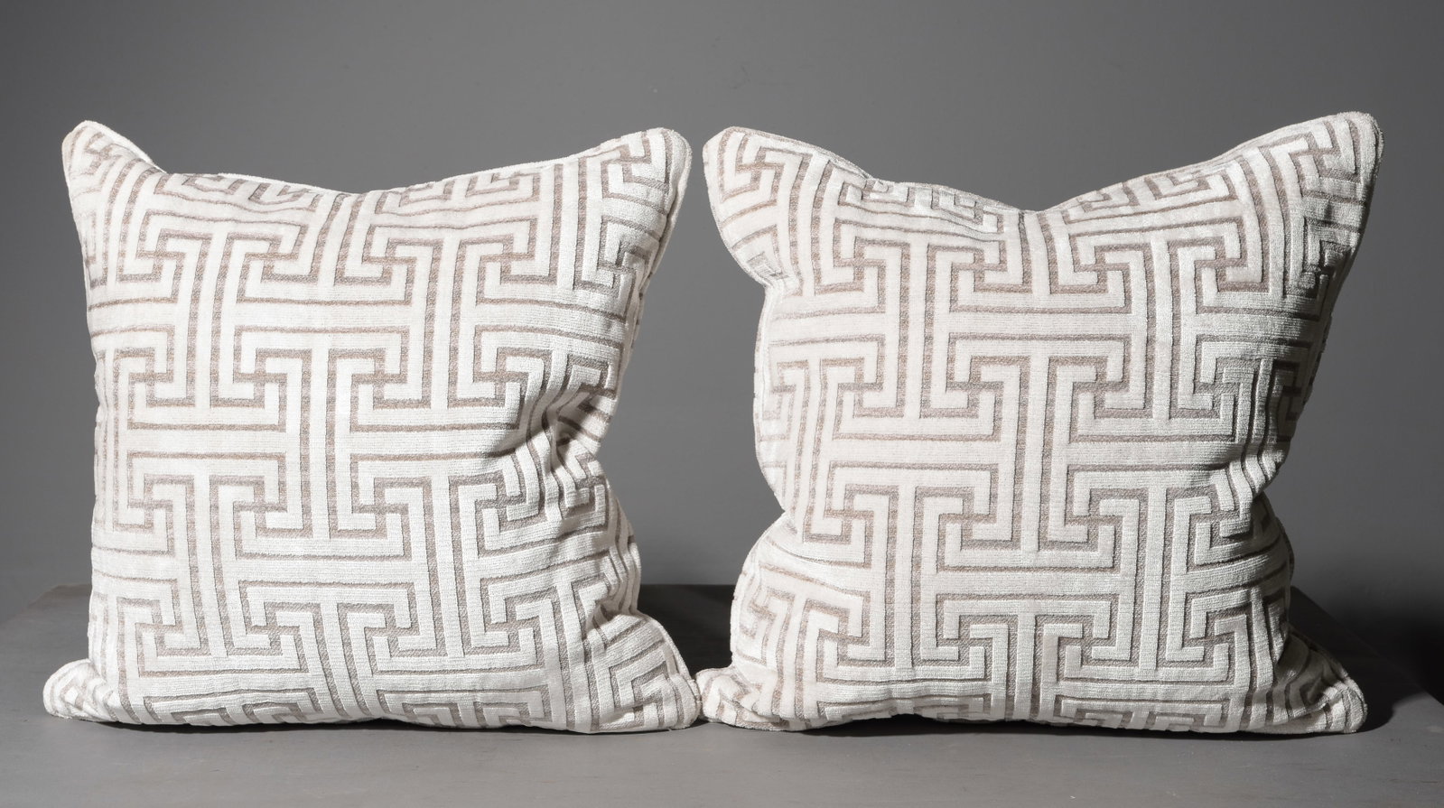 2 Greek Key Fretwork Textured Jacquard Pillows (1 of 3)