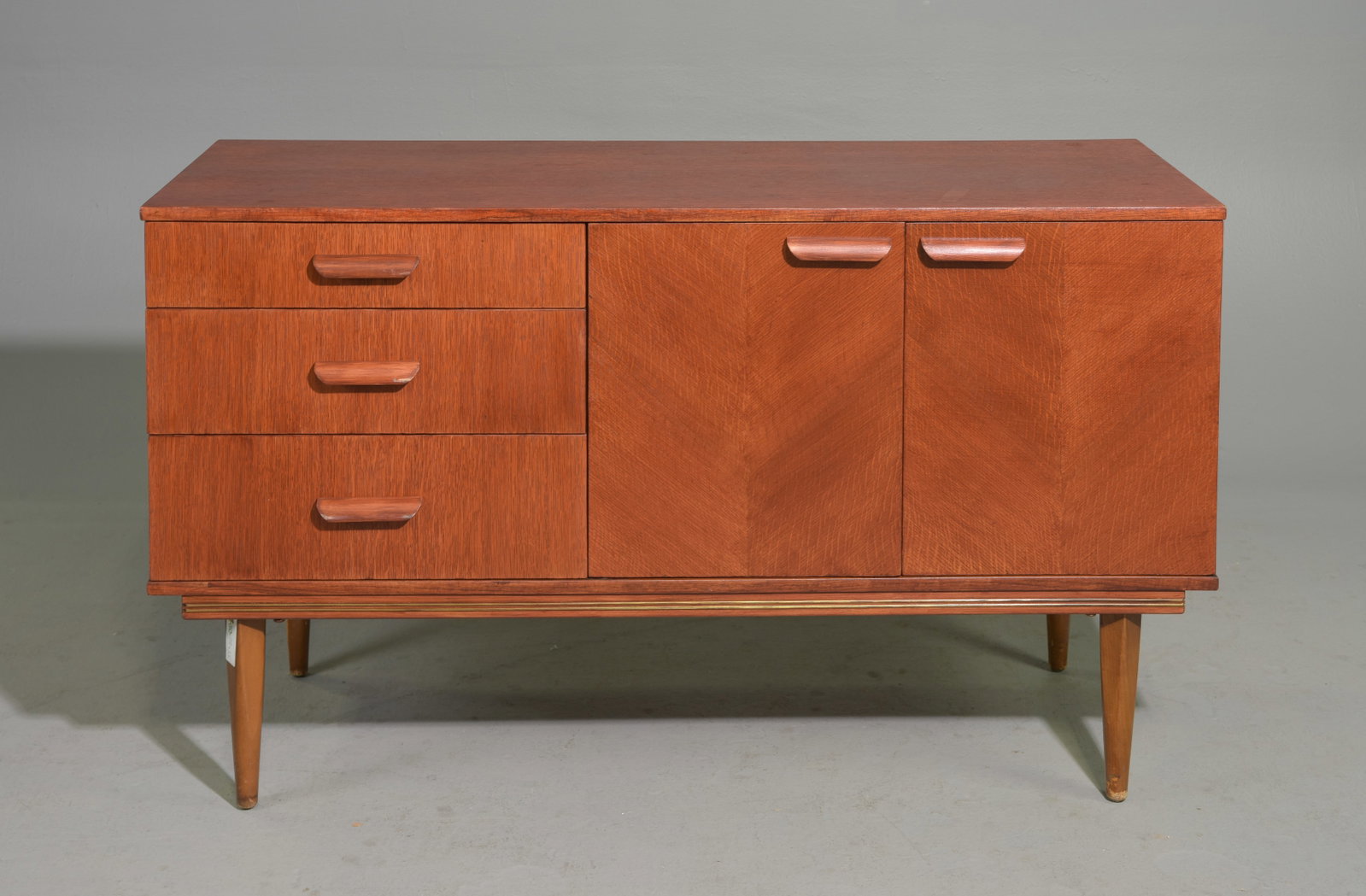 Mid Century Modern Credenza with Three Drawers: Danish Modern Style Sideboard / Credenza with Thee Drawers - 29.5 in tall x 51 x 19