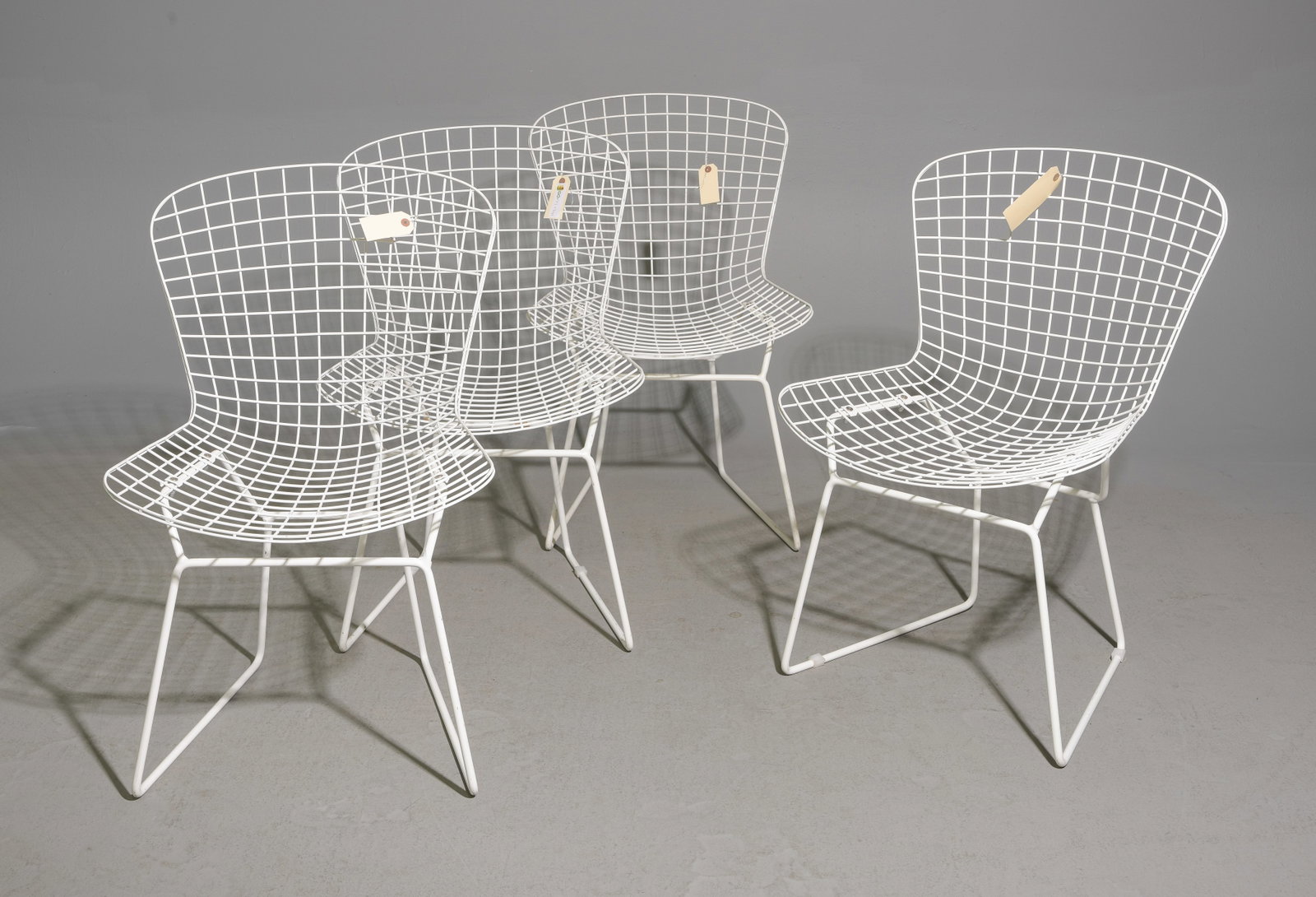 4 Knoll Bertoia Style White Wire Side Chairs (1 of 3)