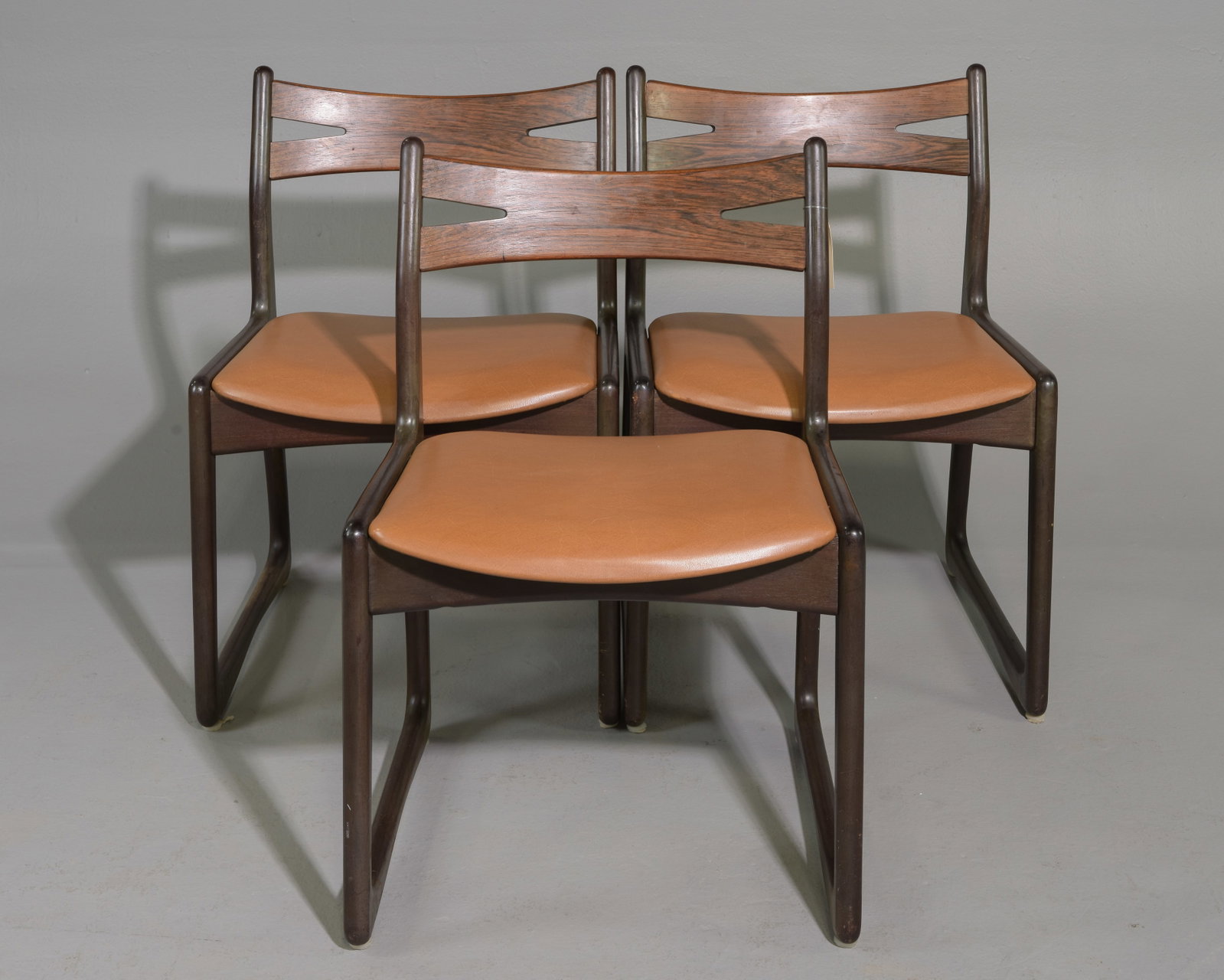 Swedish Mid Century Modern Set of 3 Dining Chairs: Scandinavian Mid Century Modern Set of 3 Dining Chiars - 30 in tall x 19 x 19 each with a seat height of 18 inches