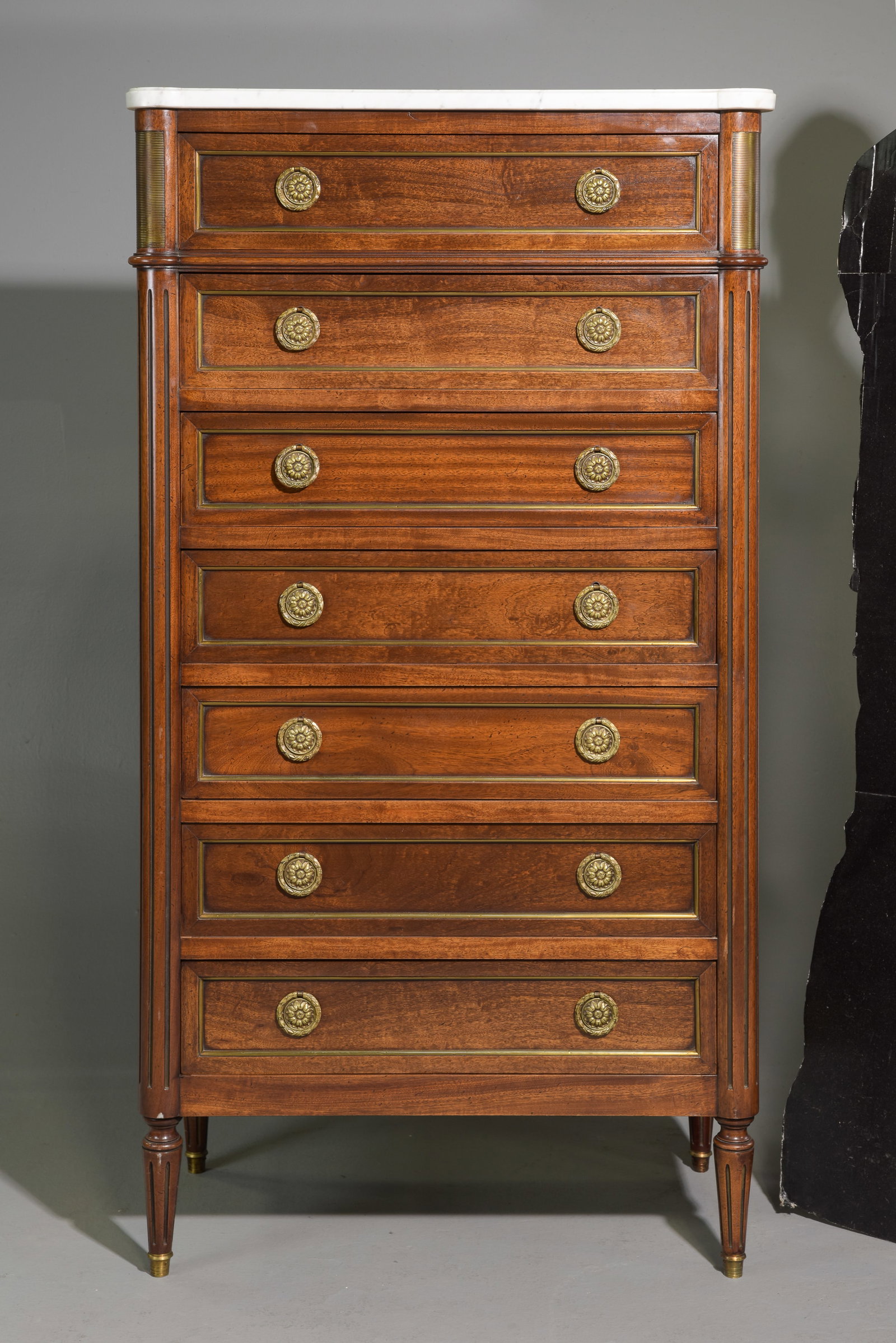Louis XVI Style White Marble Top Semainier (1 of 5)