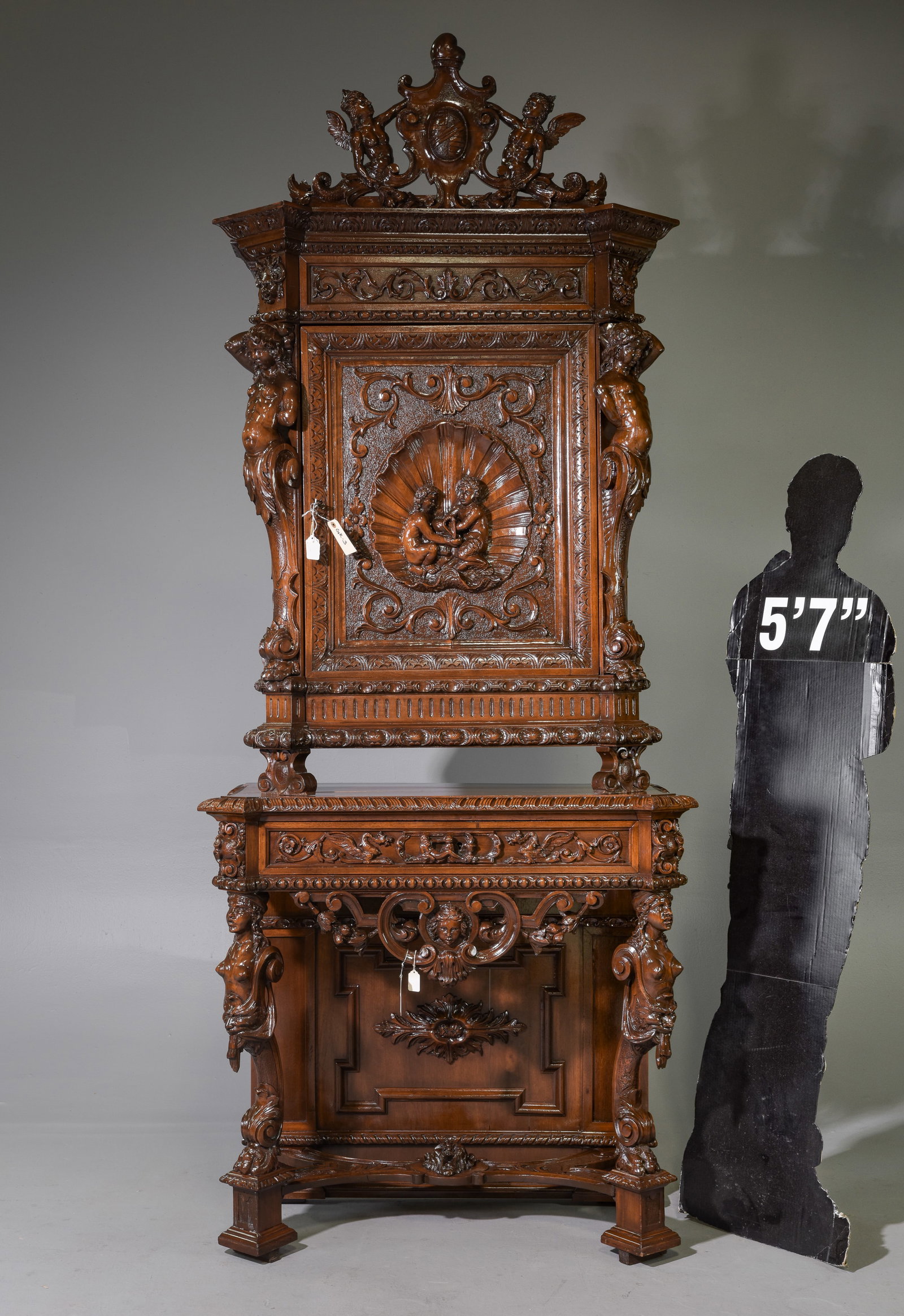 Italian Renaissance Style Finely Carved Walnut Cupboard (1 of 13)