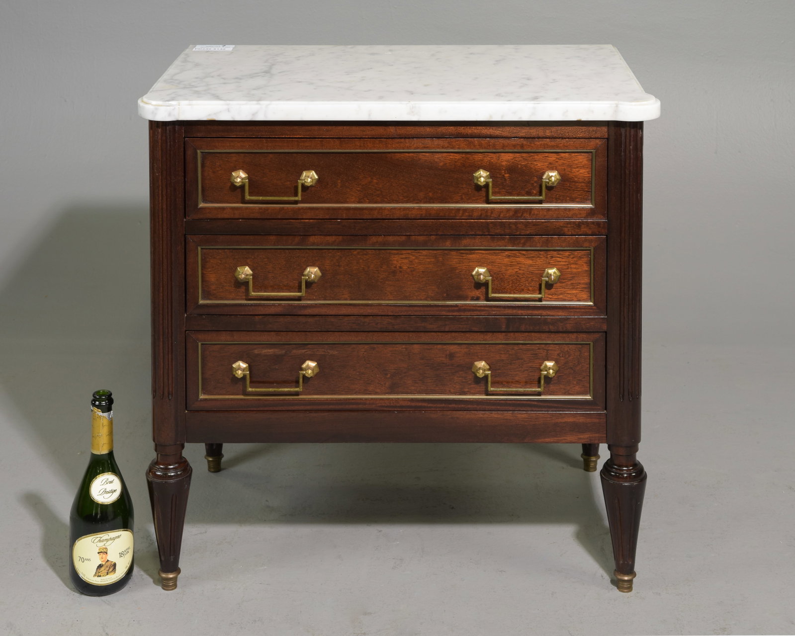 Louis XVI Style White Marble Top Chest #1 (1 of 5)