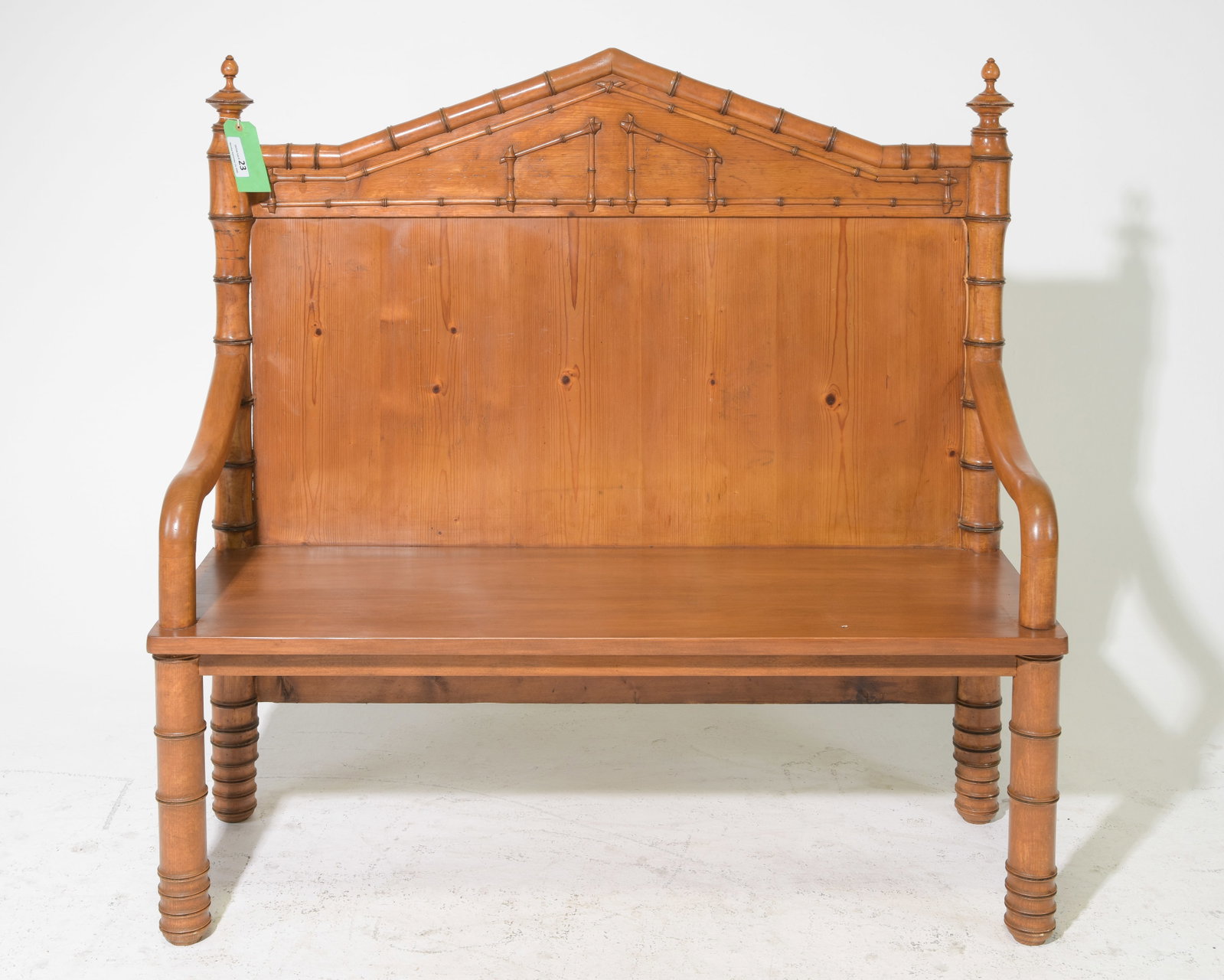 French Faux Bamboo Hall Arm Bench / Settee (1 of 5)