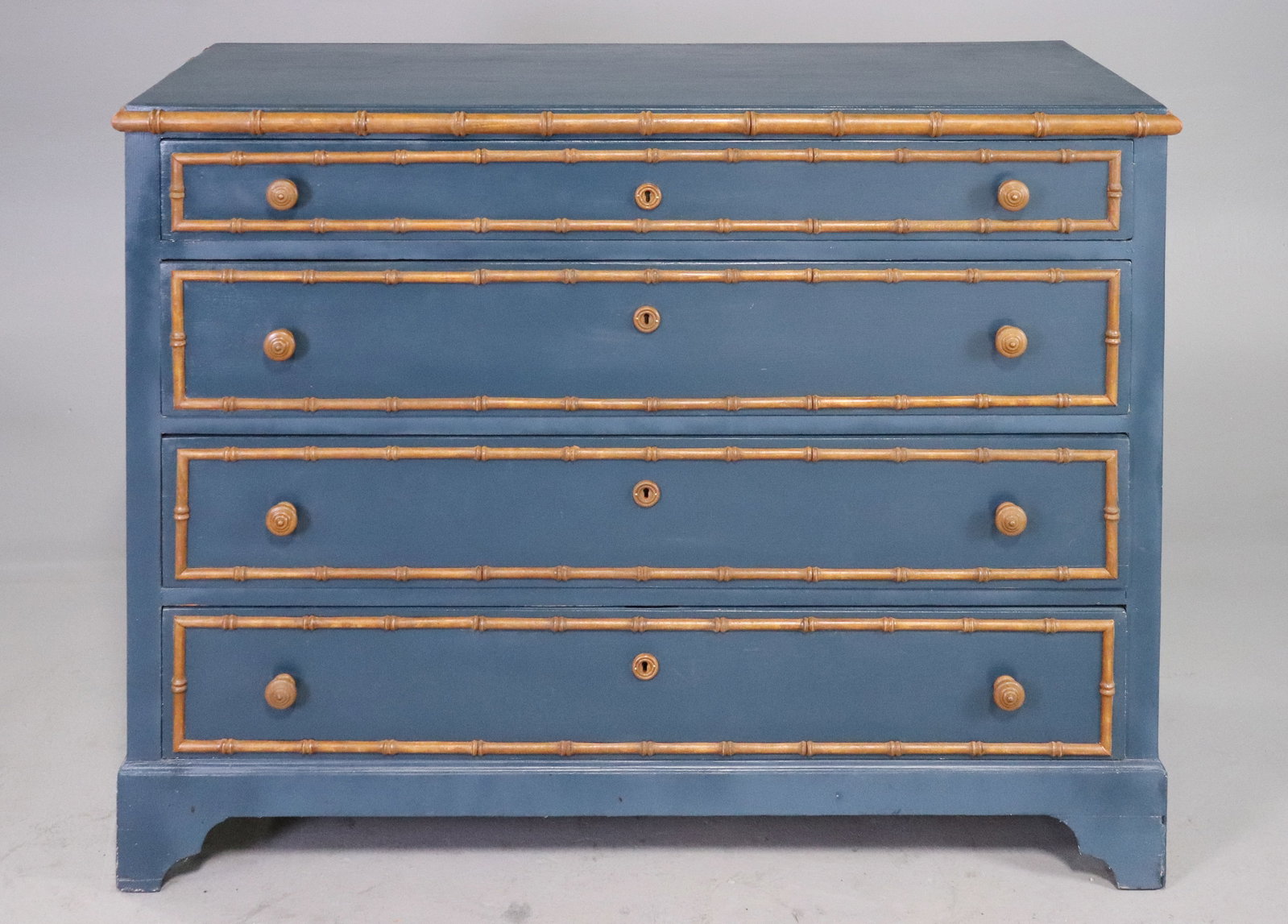 French Faux Bamboo Painted Four Drawer Chest (1 of 6)
