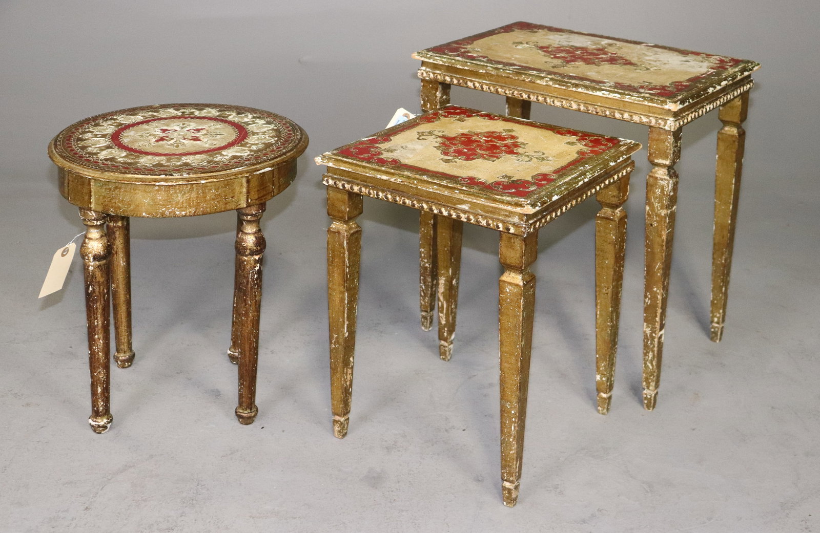 3 Italian Florentine Gilt Painted Nesting and Occasional Tables (1 of 4)