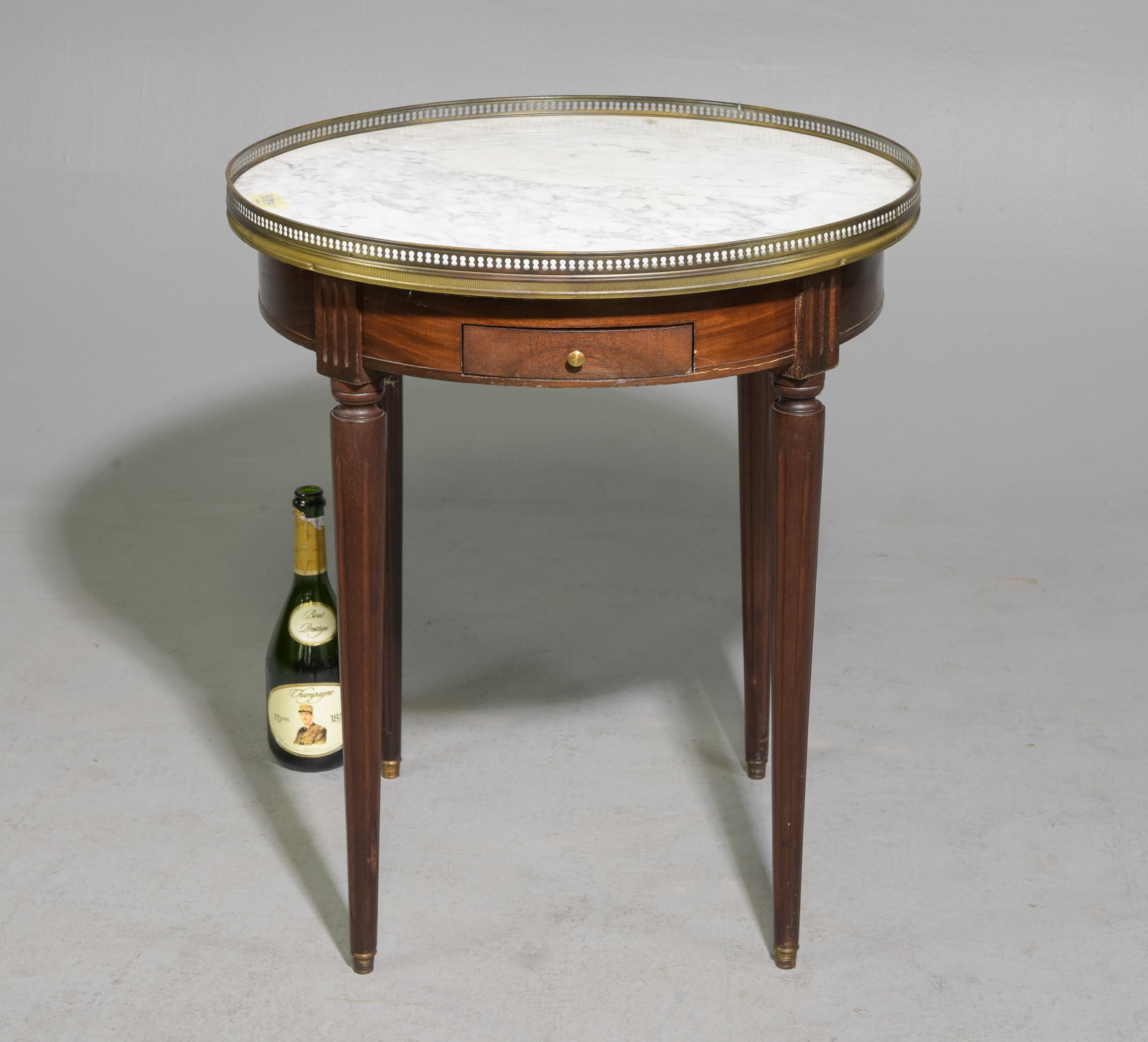 Louis XVI Style White Marble Top Boulotte Table (1 of 5)