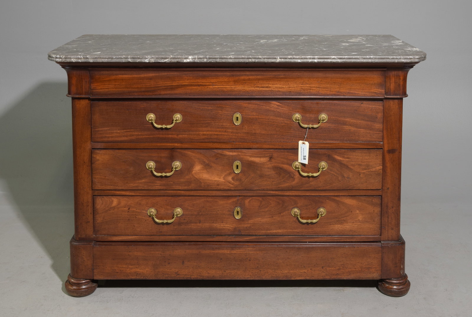 Louis Philippe Style Grey Marble Top Chest (1 of 6)