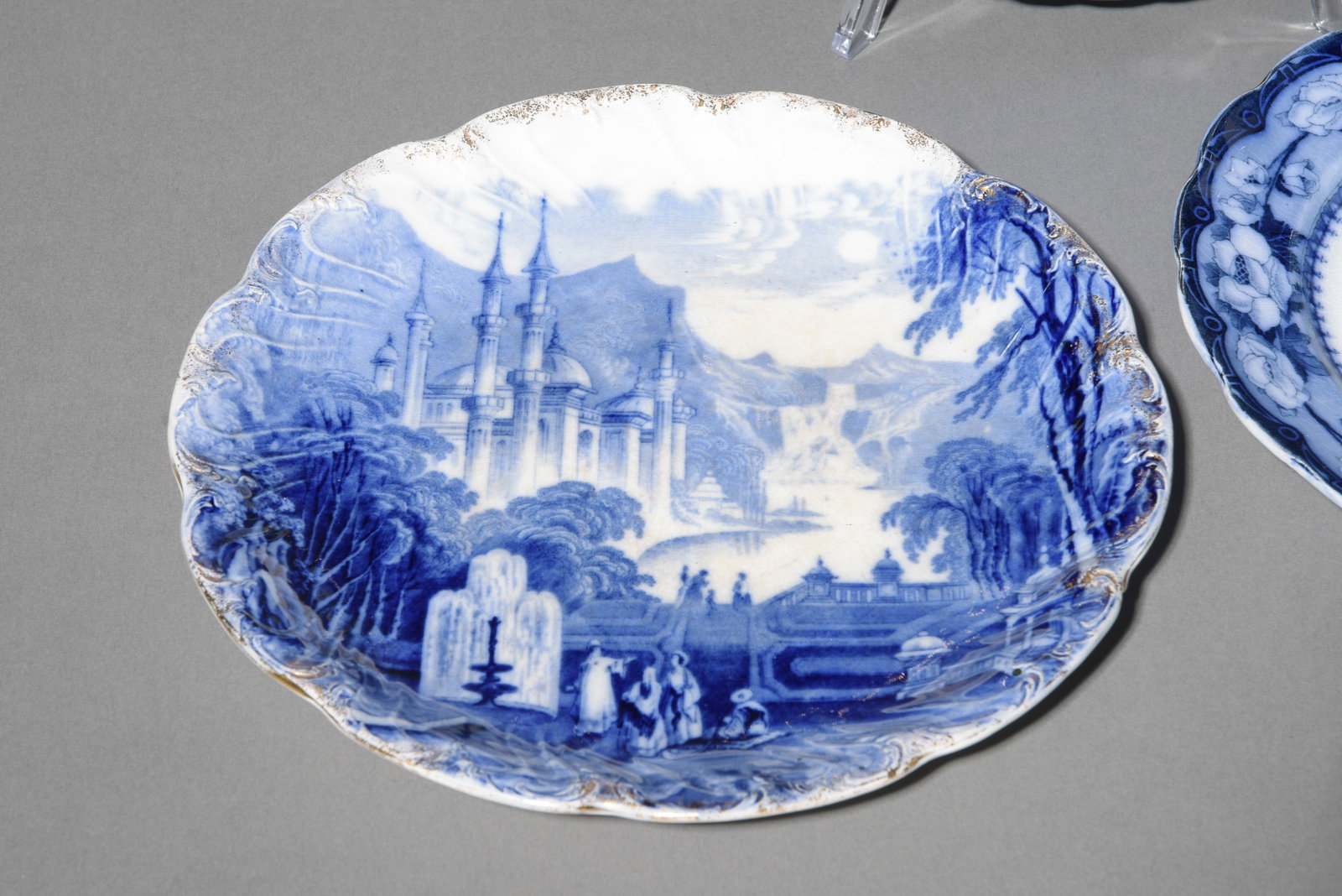 Five Assorted Flo Blue / Blue & White Plates - 5