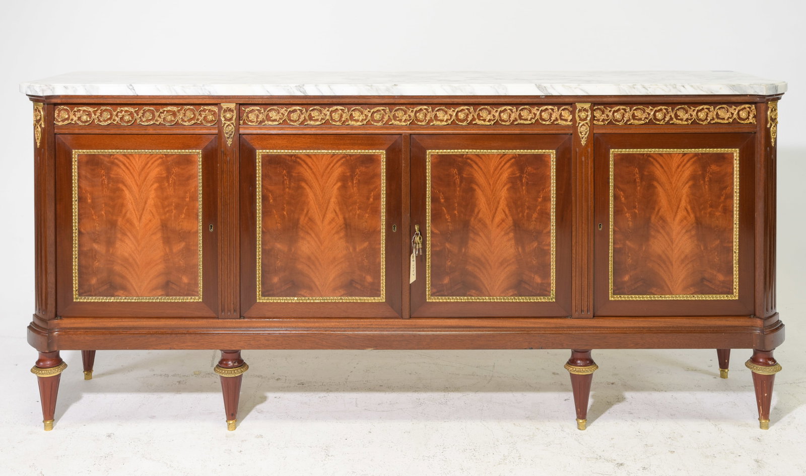 Louis XVI Style White Marble Top Sideboard (1 of 11)