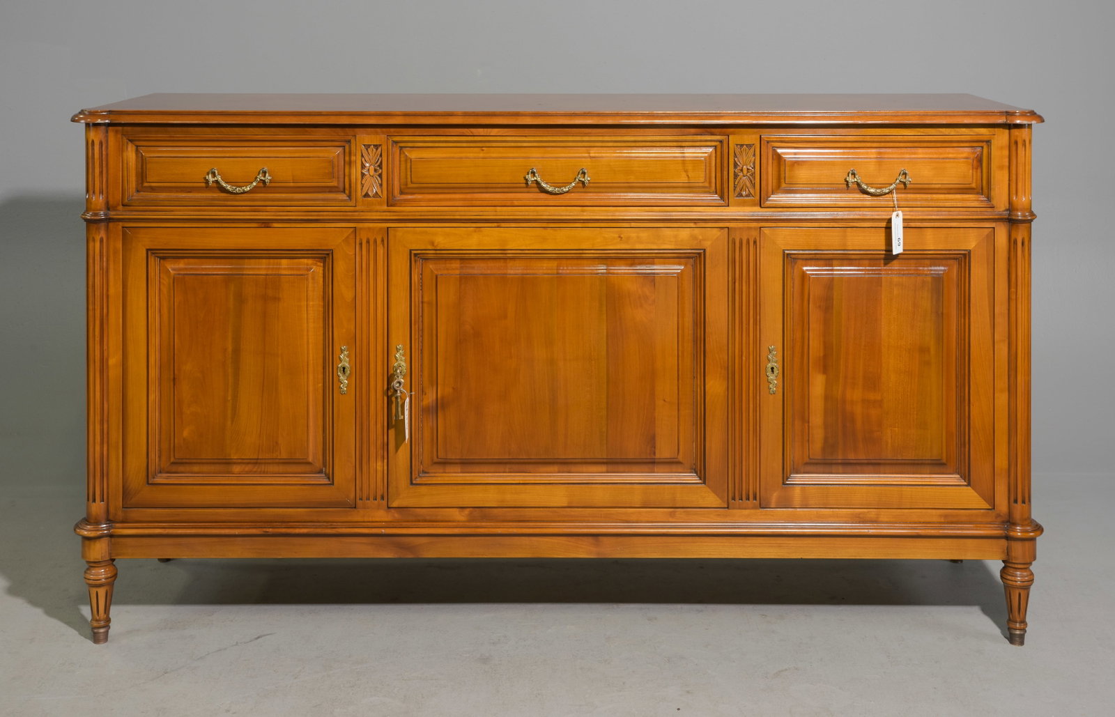 Louis XVI Style Cherry Three Door Sideboard (1 of 7)