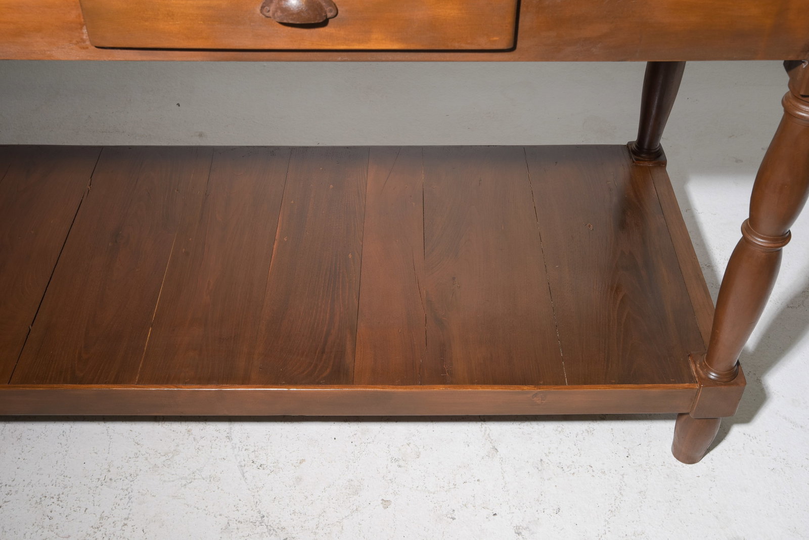 Large Oak Drapers Table with Drawers - 5
