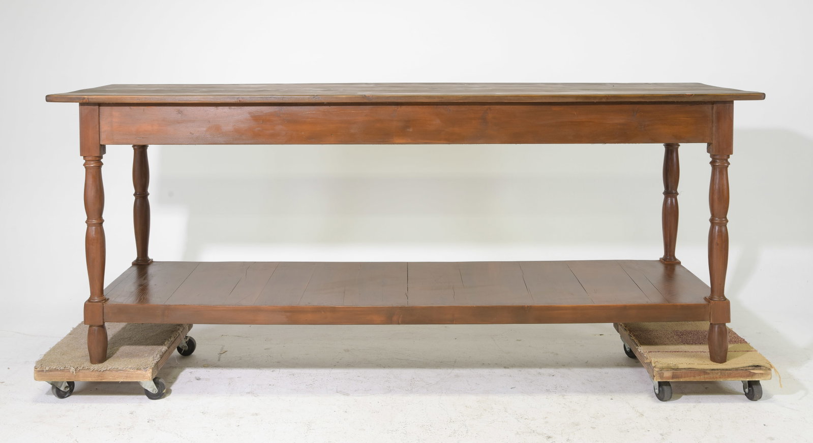 Large Oak Drapers Table with Drawers - 7