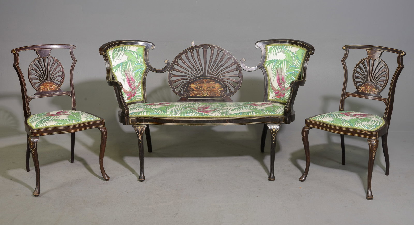 Antique Edwardian Parlor Settee & Two Chairs (1 of 10)