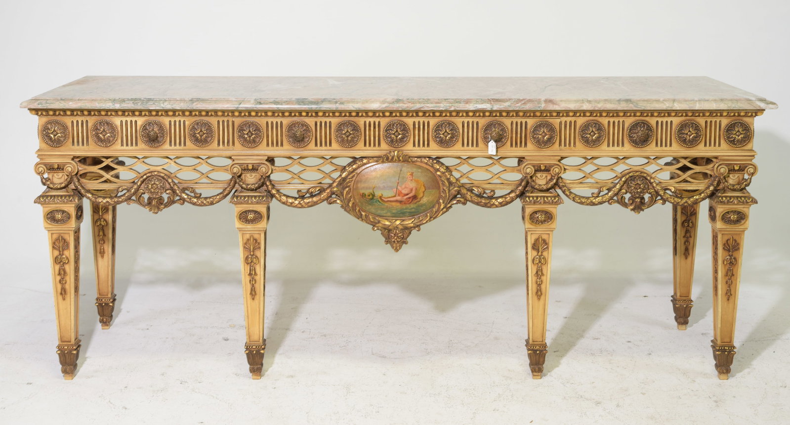 Louis XVI Style Gilded Marble Top Hall Table / Console (1 of 9)