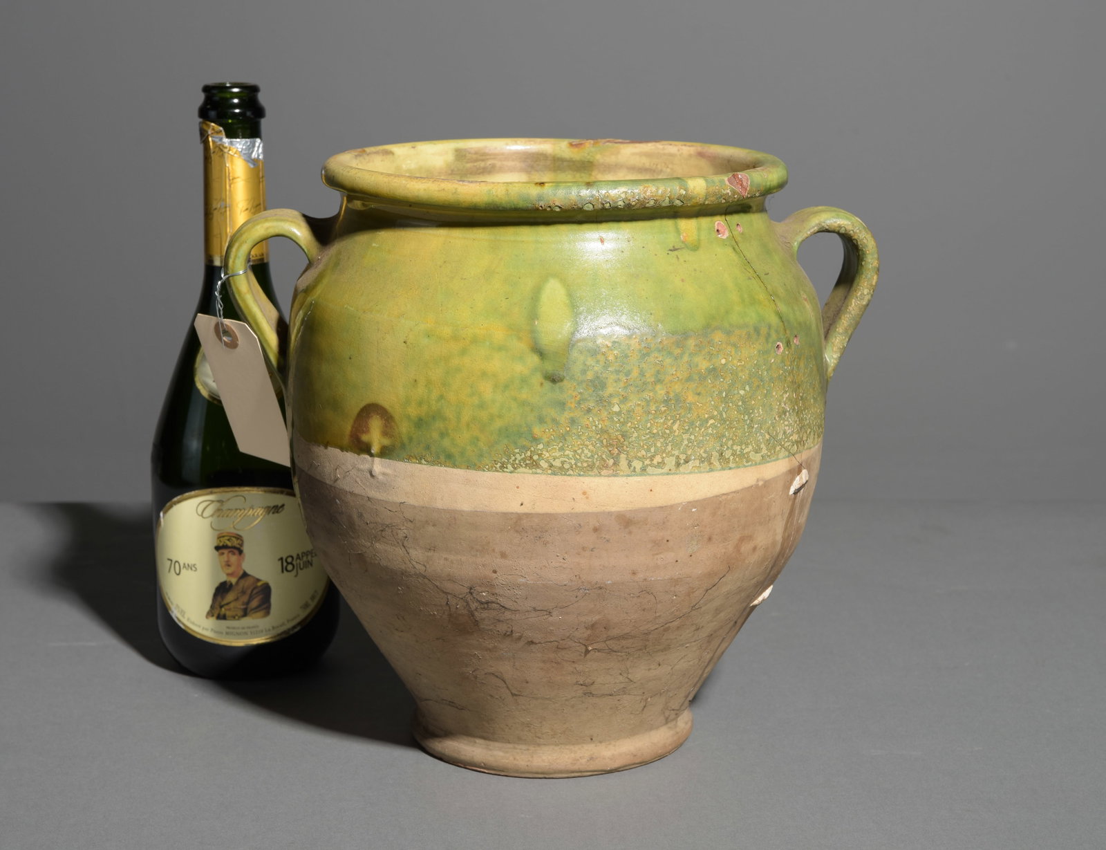 French Glazed Confit Pot: French Glazed Confit Pot - 11 in tall x 12 x 10