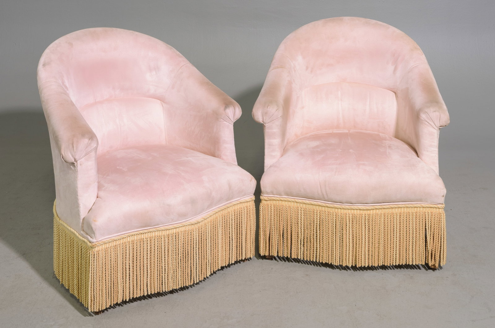 French Pair of Upholstered Beech Wood Crapeau Style Chairs (1 of 6)